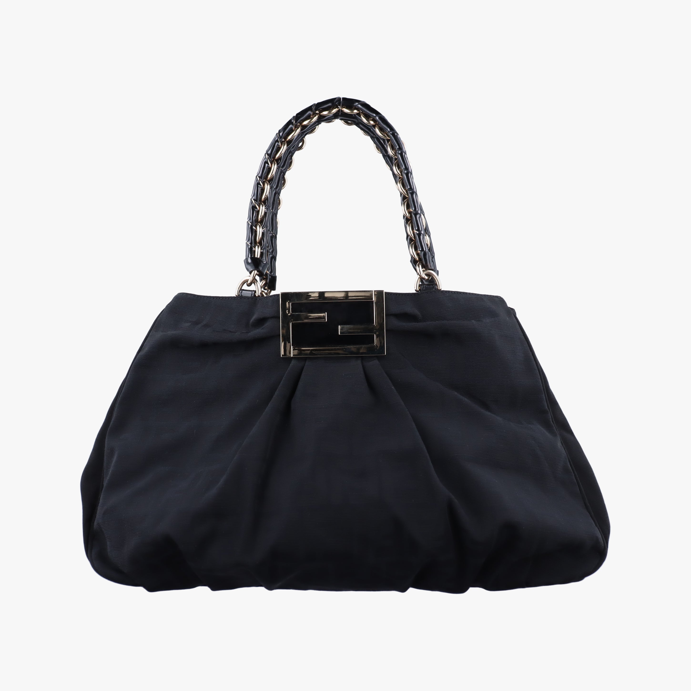 Pre-owned Fendi Mia Black canvas 8BR616 handbag | stylenewstar