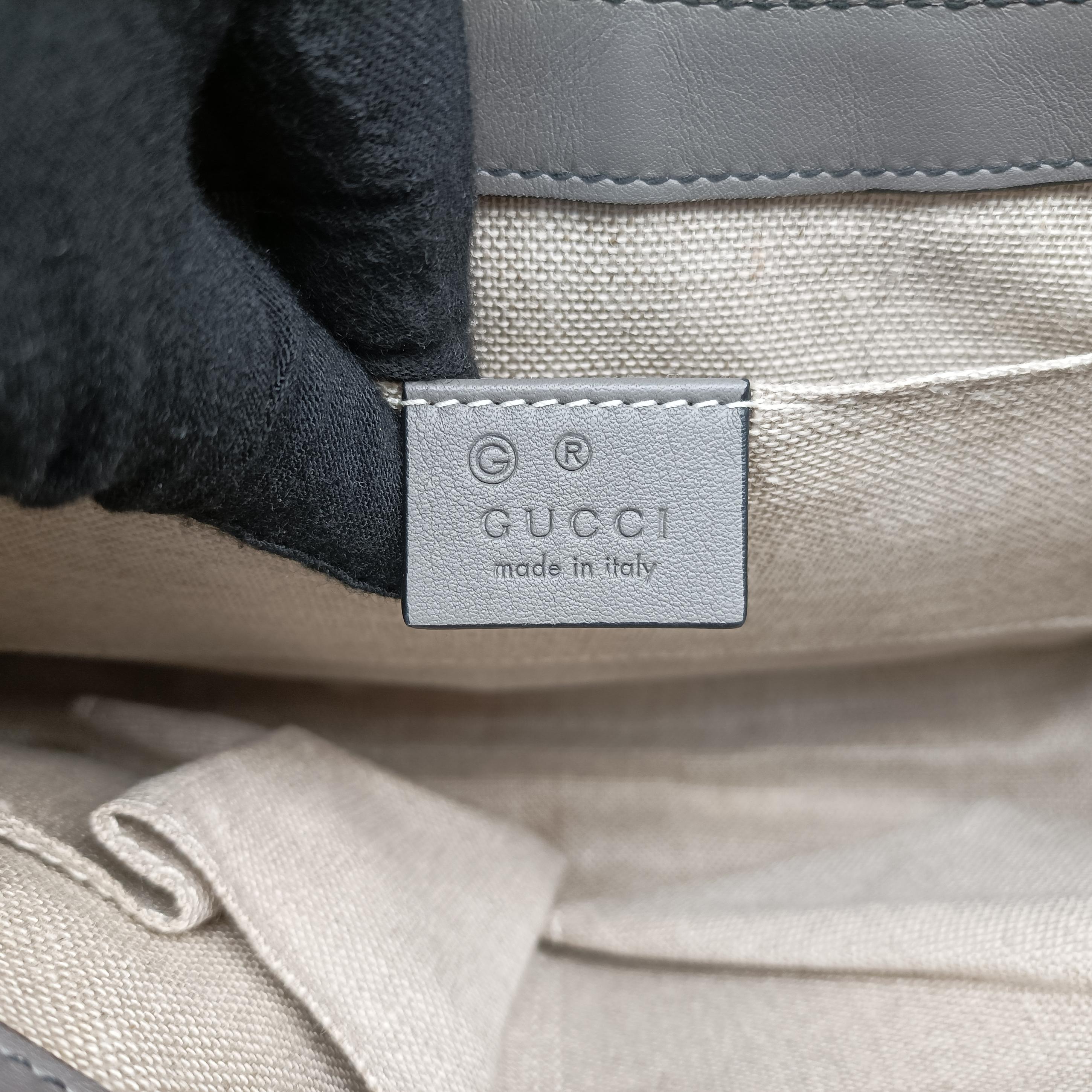 Pre-owned Gucci Emily Grey Leather 449635 shoulderbag | stylenewstar