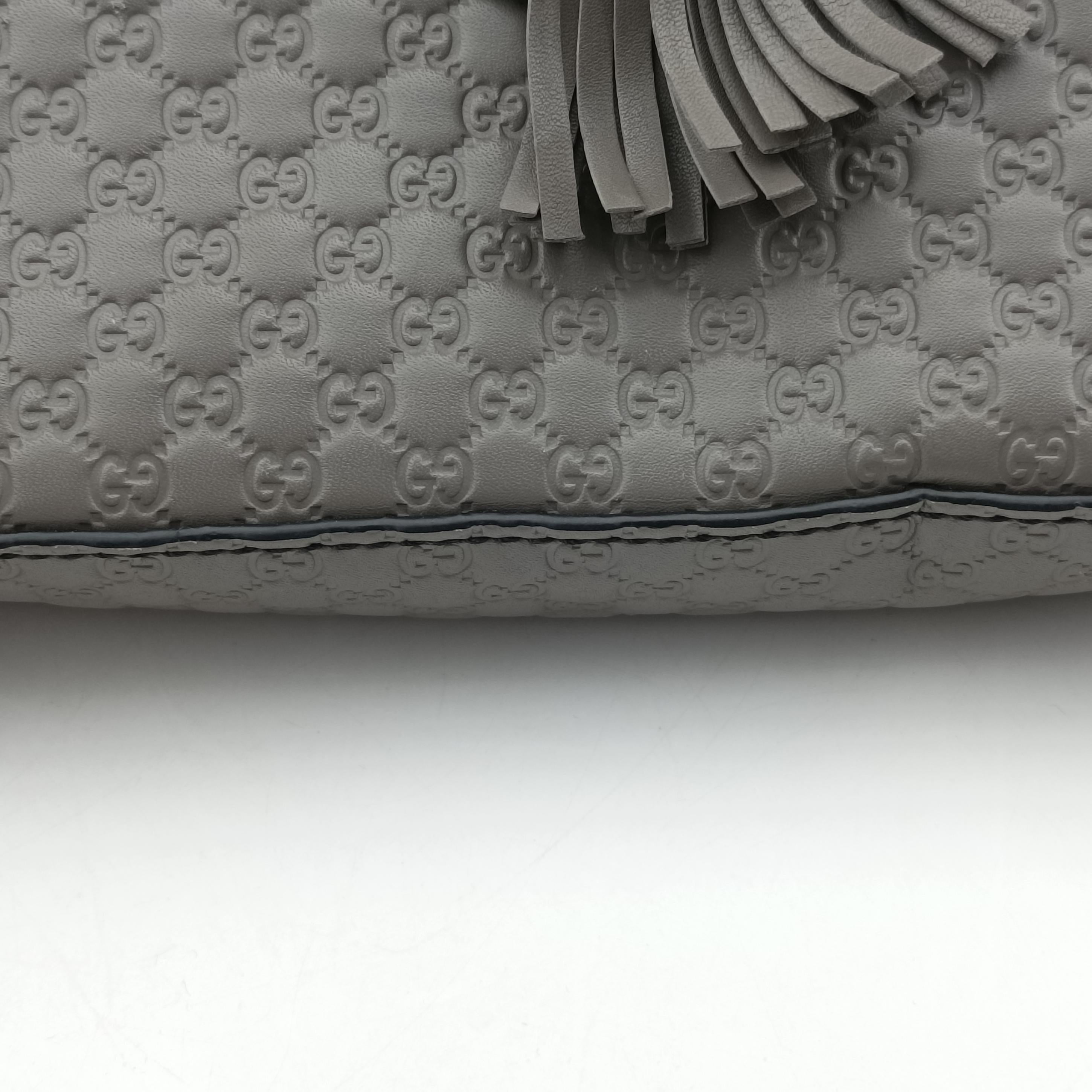 Pre-owned Gucci Emily Grey Leather 449635 shoulderbag | stylenewstar