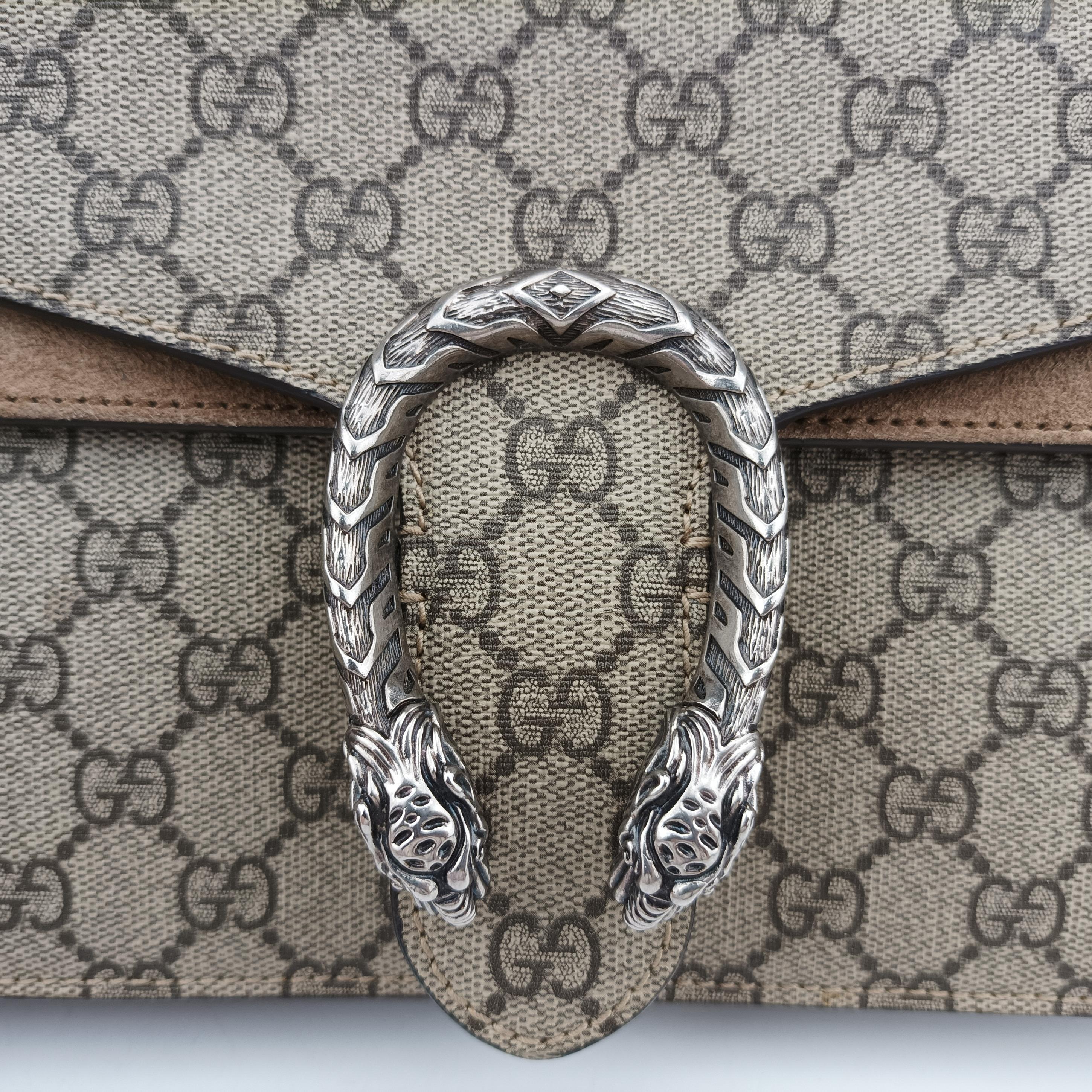 Pre-owned Gucci Dionysus Brown PVC coated canvas 400249 shoulderbag | stylenewstar