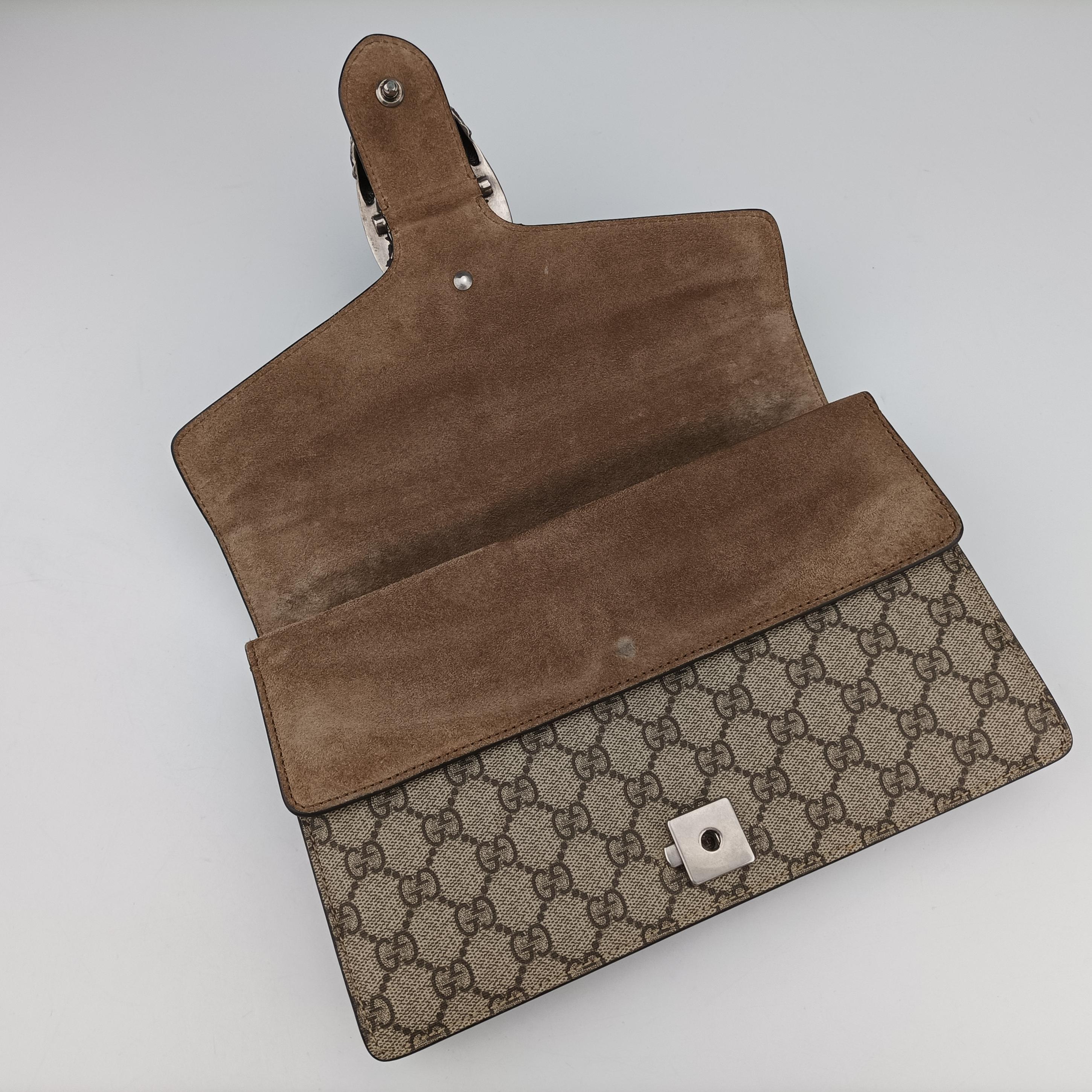 Pre-owned Gucci Dionysus Brown PVC coated canvas 400249 shoulderbag | stylenewstar