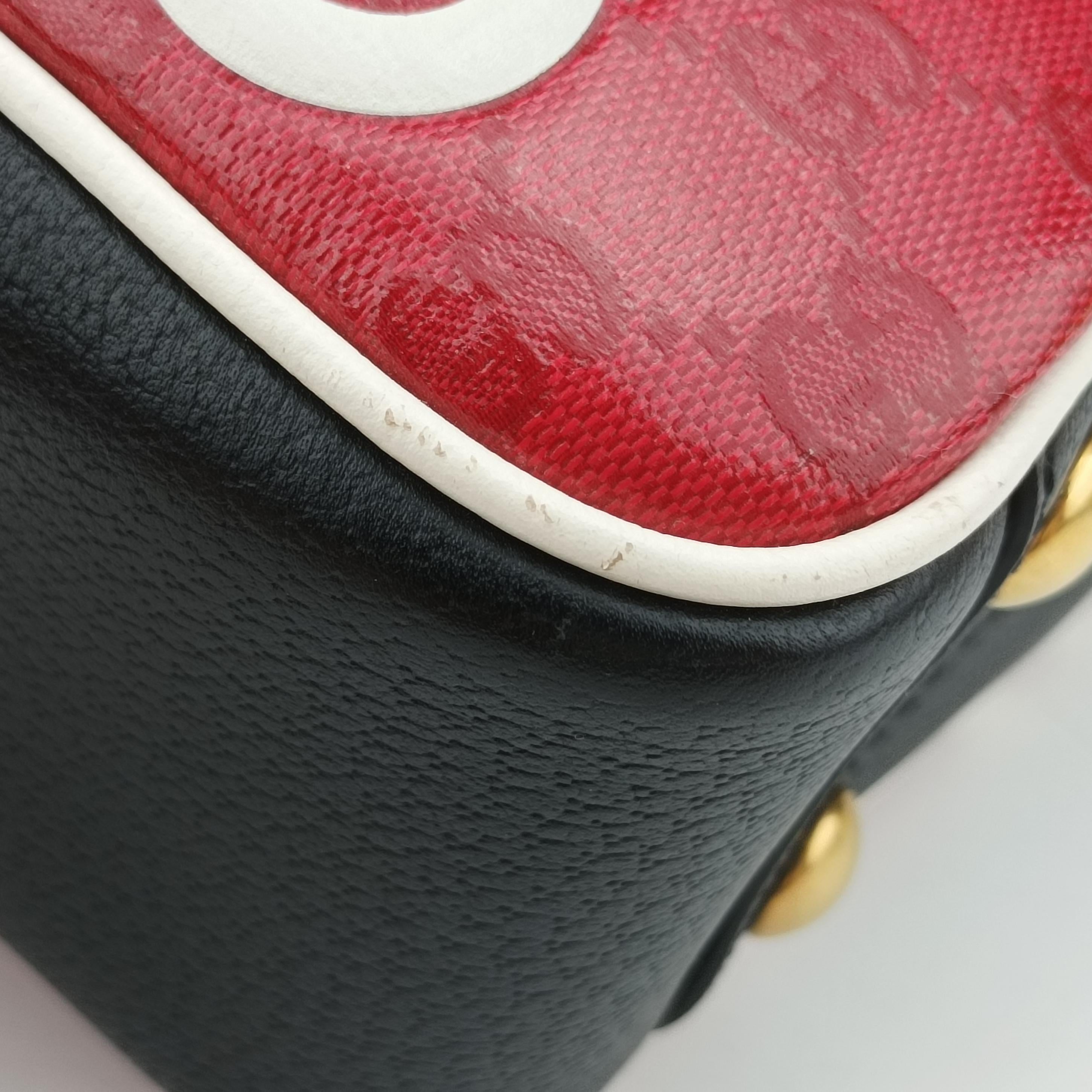 Pre-owned Gucci Adidas collaboration Red x Black x White x Multicolor PVC coated canvas 702427 shoulderbag | stylenewstar