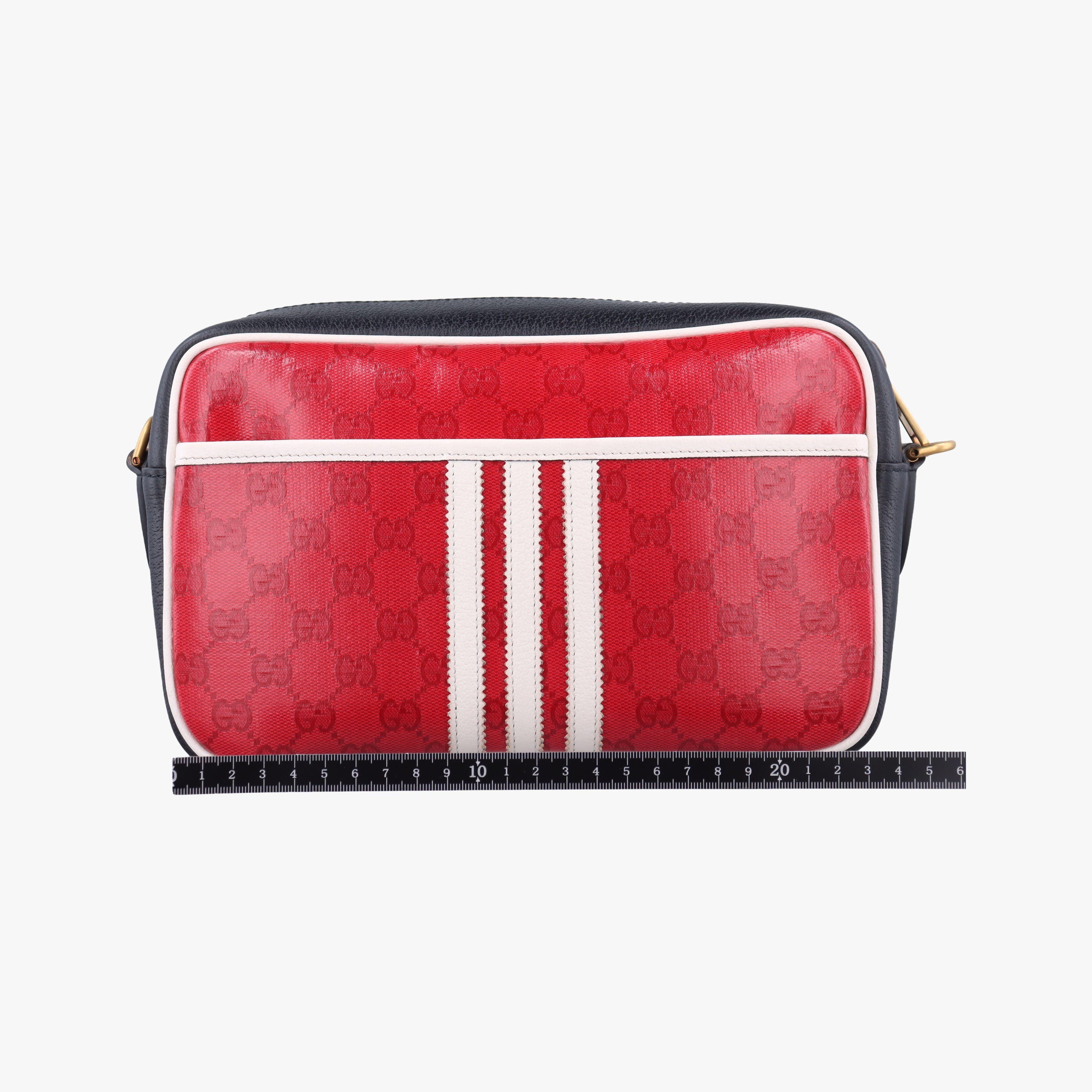 Pre-owned Gucci Adidas collaboration Red x Black x White x Multicolor PVC coated canvas 702427 shoulderbag | stylenewstar
