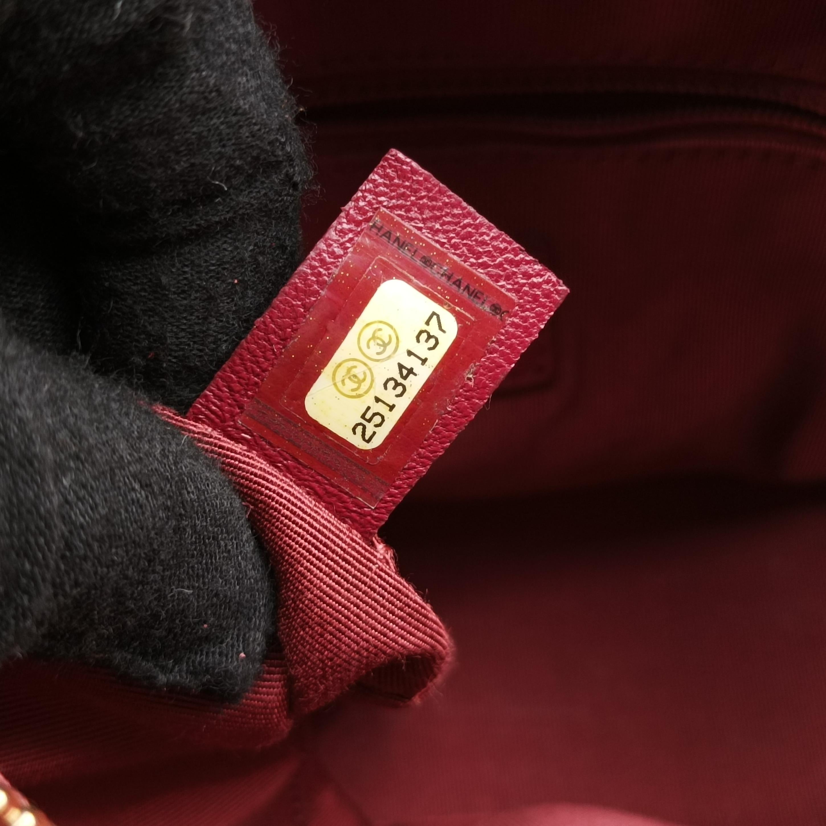 Pre-owned Chanel GABRIELLE print Red×black Fabric ×leather A91810 shoulderbag | stylenewstar