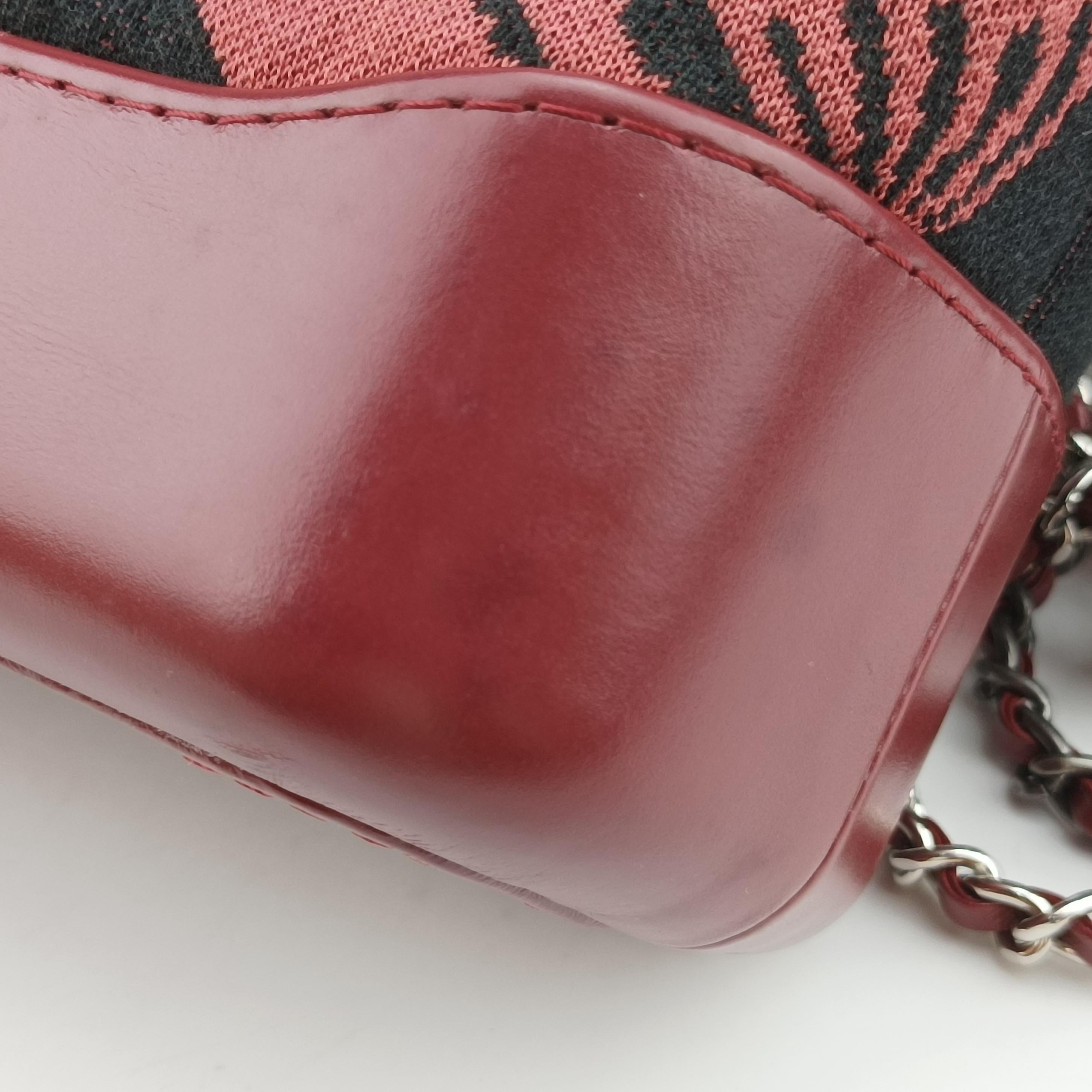 Pre-owned Chanel GABRIELLE print Red×black Fabric ×leather A91810 shoulderbag | stylenewstar