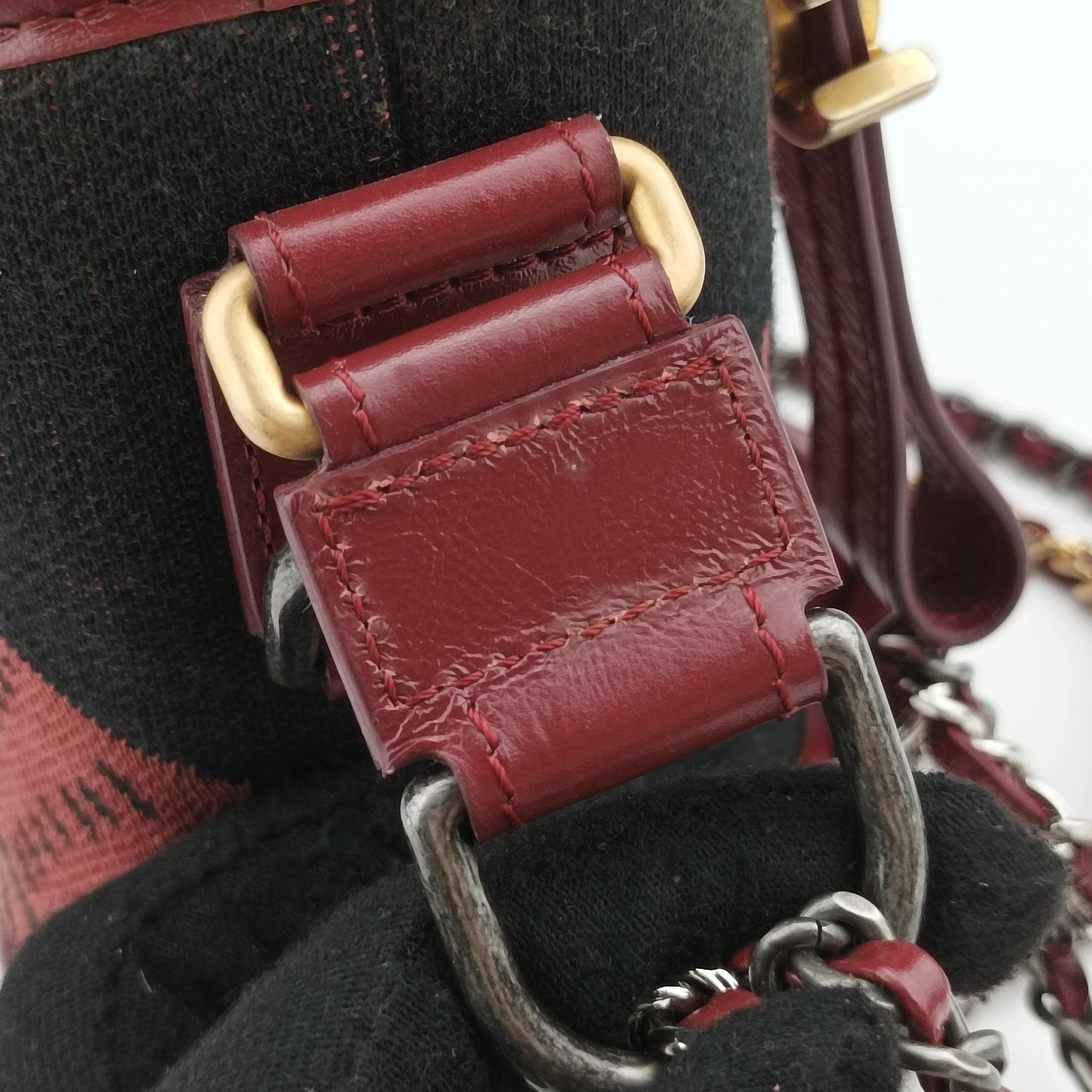 Pre-owned Chanel GABRIELLE print Red×black Fabric ×leather A91810 shoulderbag | stylenewstar