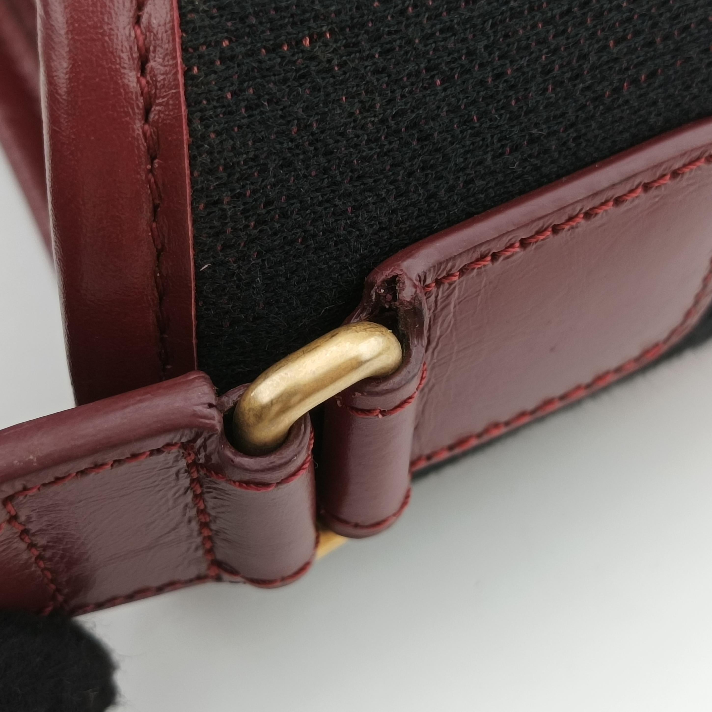 Pre-owned Chanel GABRIELLE print Red×black Fabric ×leather A91810 shoulderbag | stylenewstar