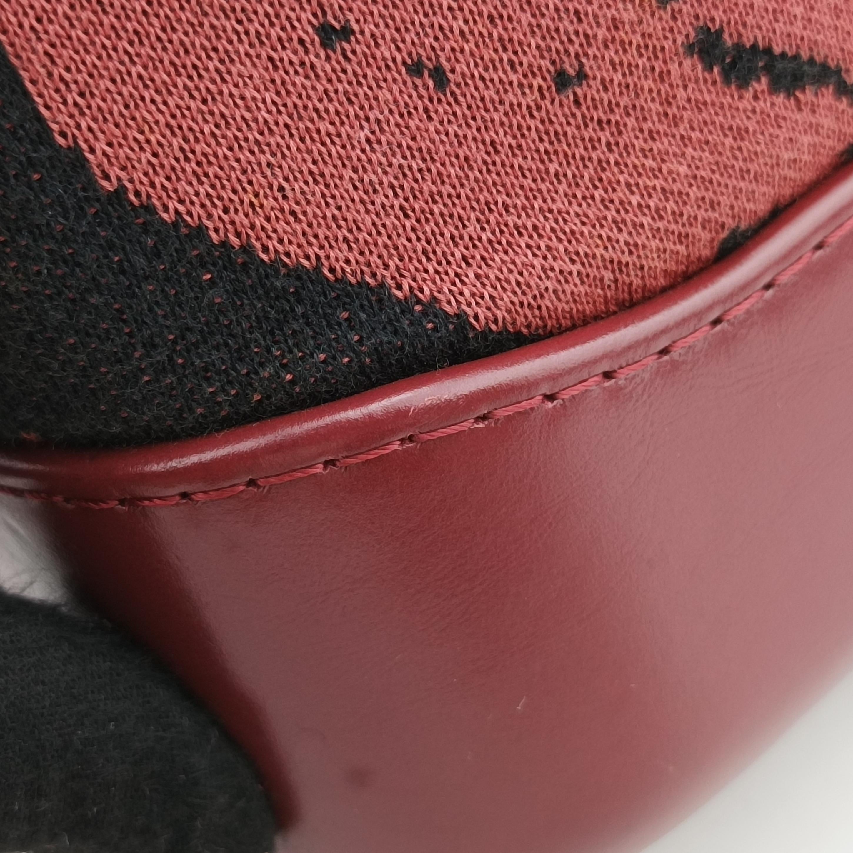 Pre-owned Chanel GABRIELLE print Red×black Fabric ×leather A91810 shoulderbag | stylenewstar