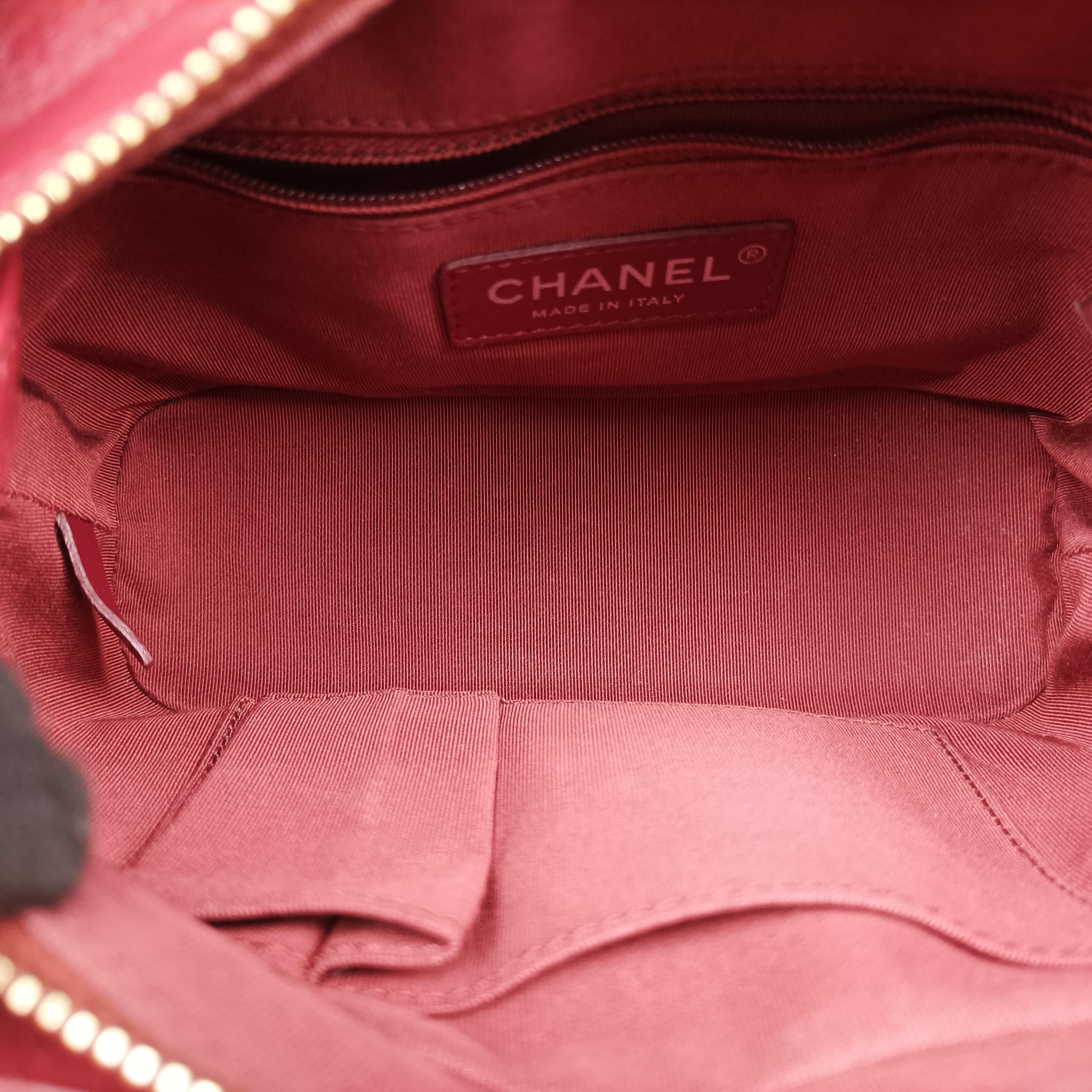 Pre-owned Chanel GABRIELLE print Red×black Fabric ×leather A91810 shoulderbag | stylenewstar