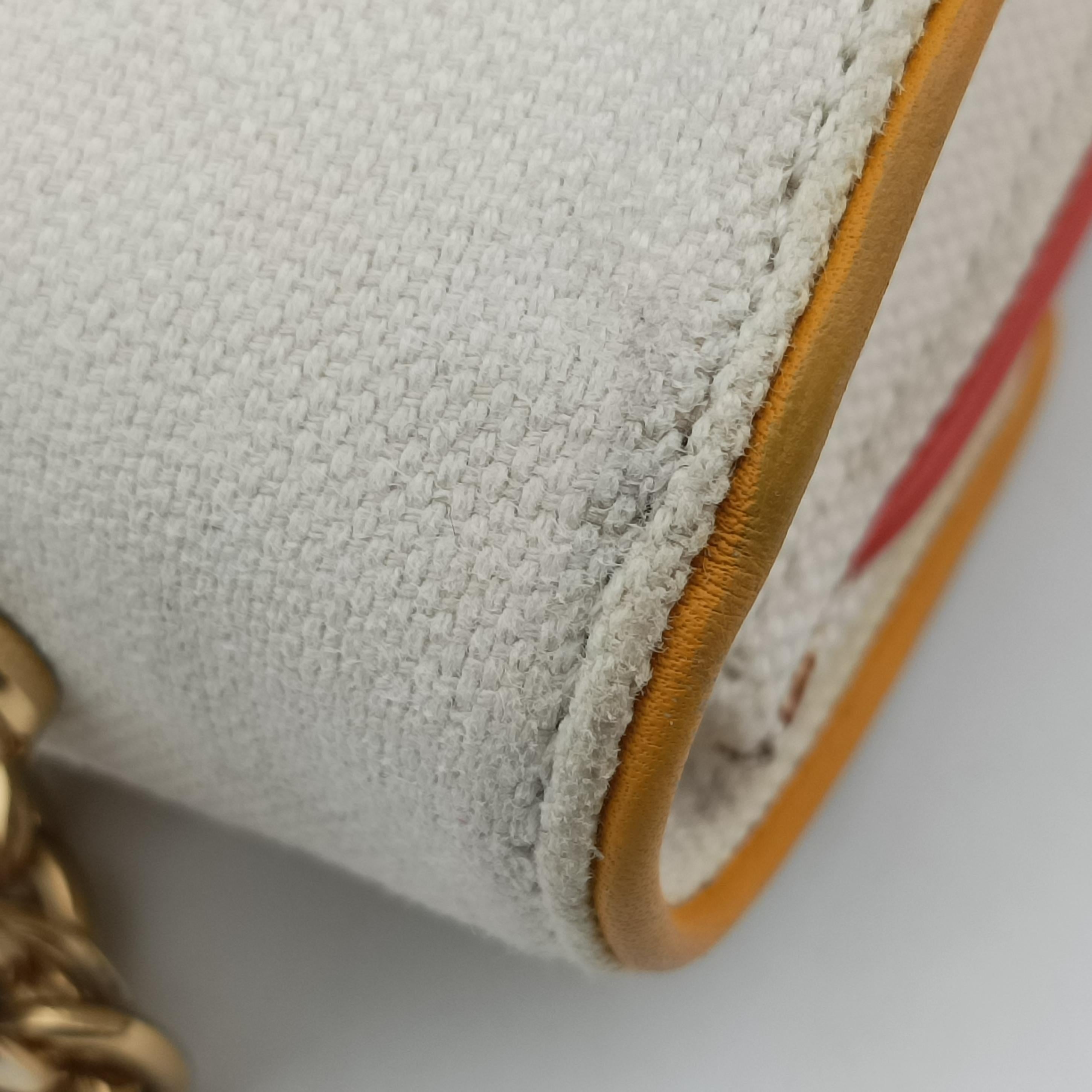 Pre-owned Gucci Cotton Linen Floral Cat White Canvas 499617 shoulderbag | stylenewstar