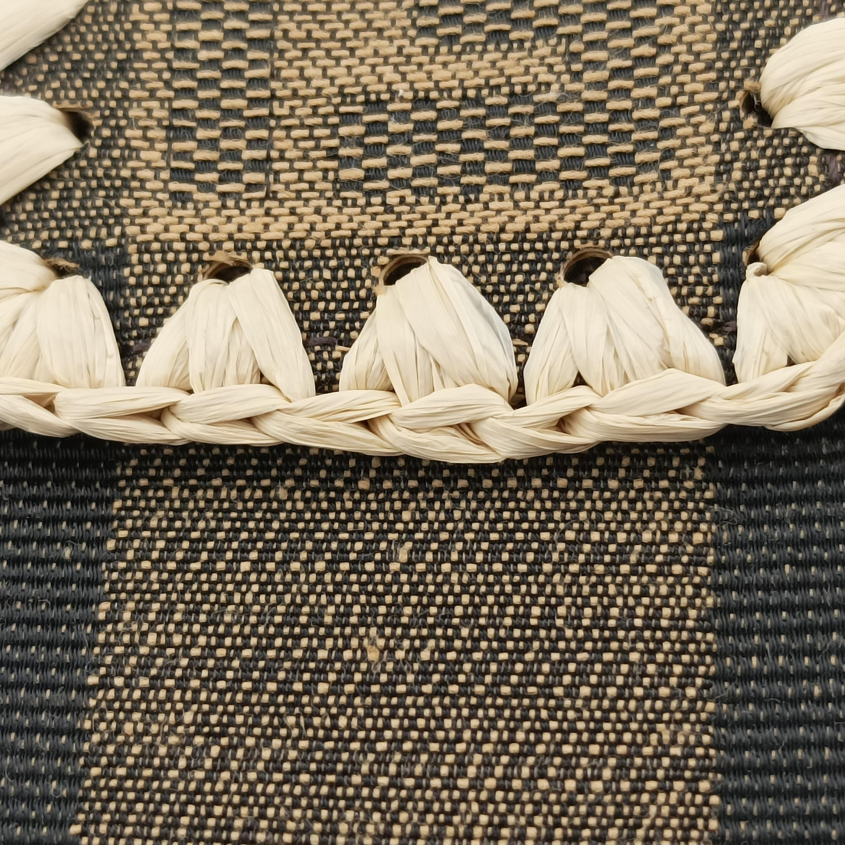 Pre-owned Fendi BAGUETTE Beige×Multicolour Canvas×Straw 8BR600 shoulderbag | stylenewstar