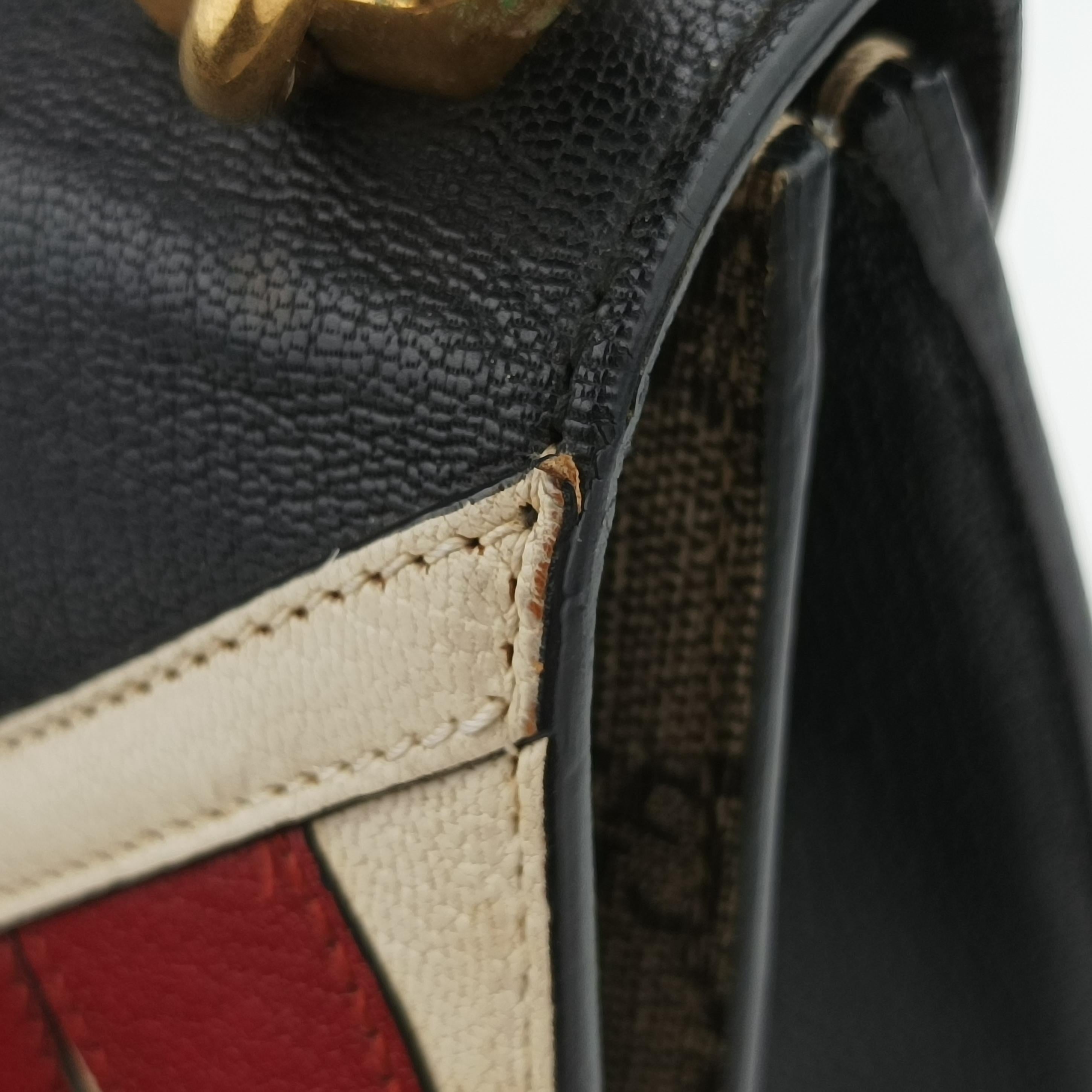 Vintage Gucci Mini Fox Brooch Bamboo Beige×Multicolour PVC coated canvas×Leather 466428 shoulderbag | stylenewstar