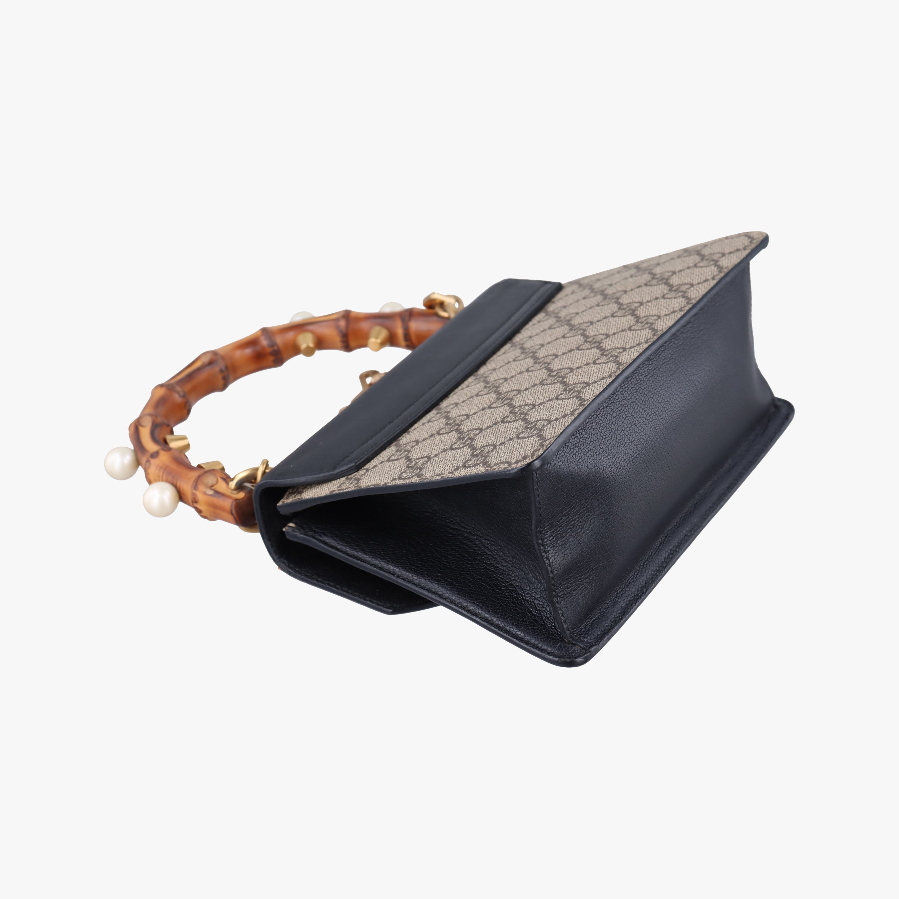 Vintage Gucci Mini Fox Brooch Bamboo Beige×Multicolour PVC coated canvas×Leather 466428 shoulderbag | stylenewstar