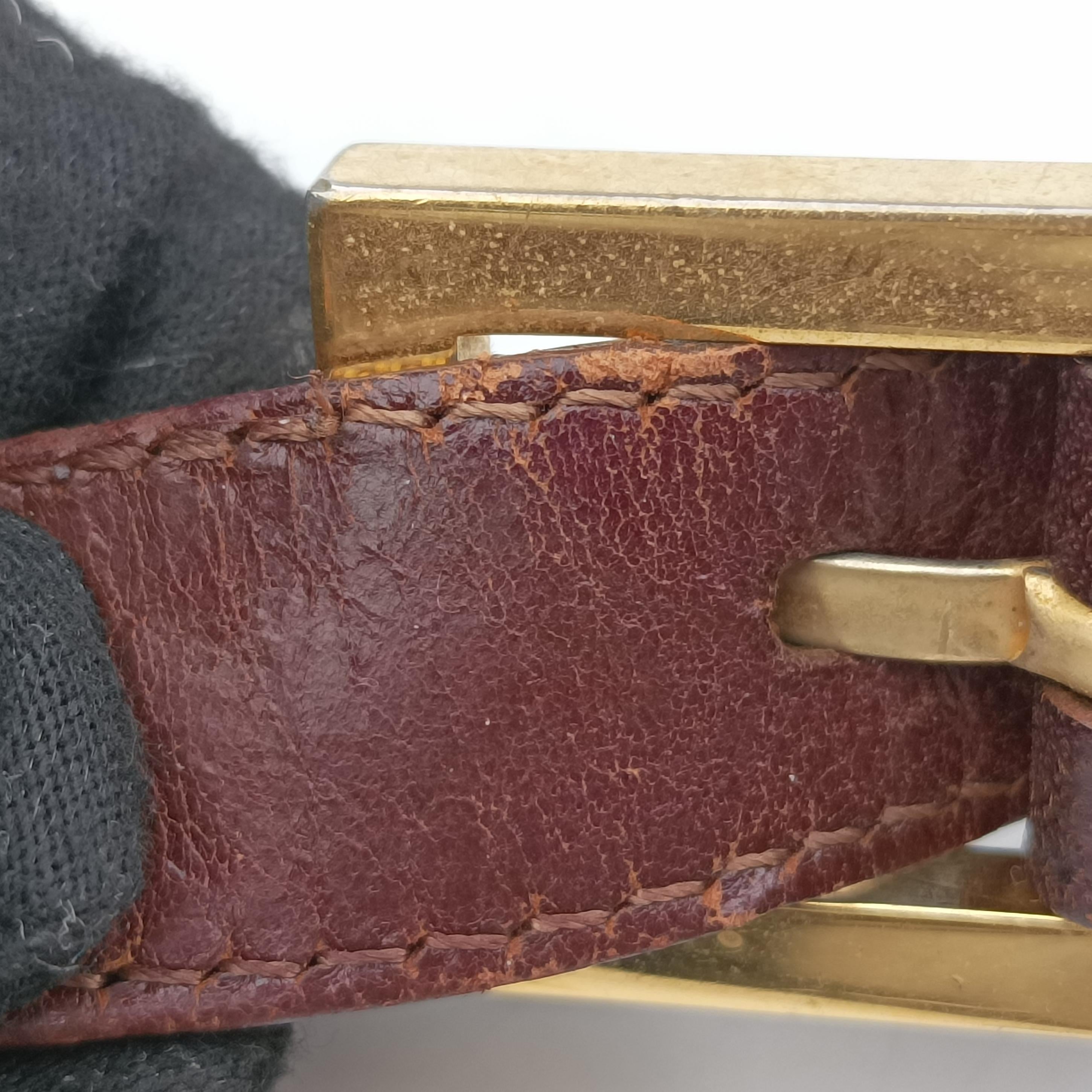 Pre-owned Fendi Mamma Baguette Brown Patent Leather 33492 shoulderbag | stylenewstar