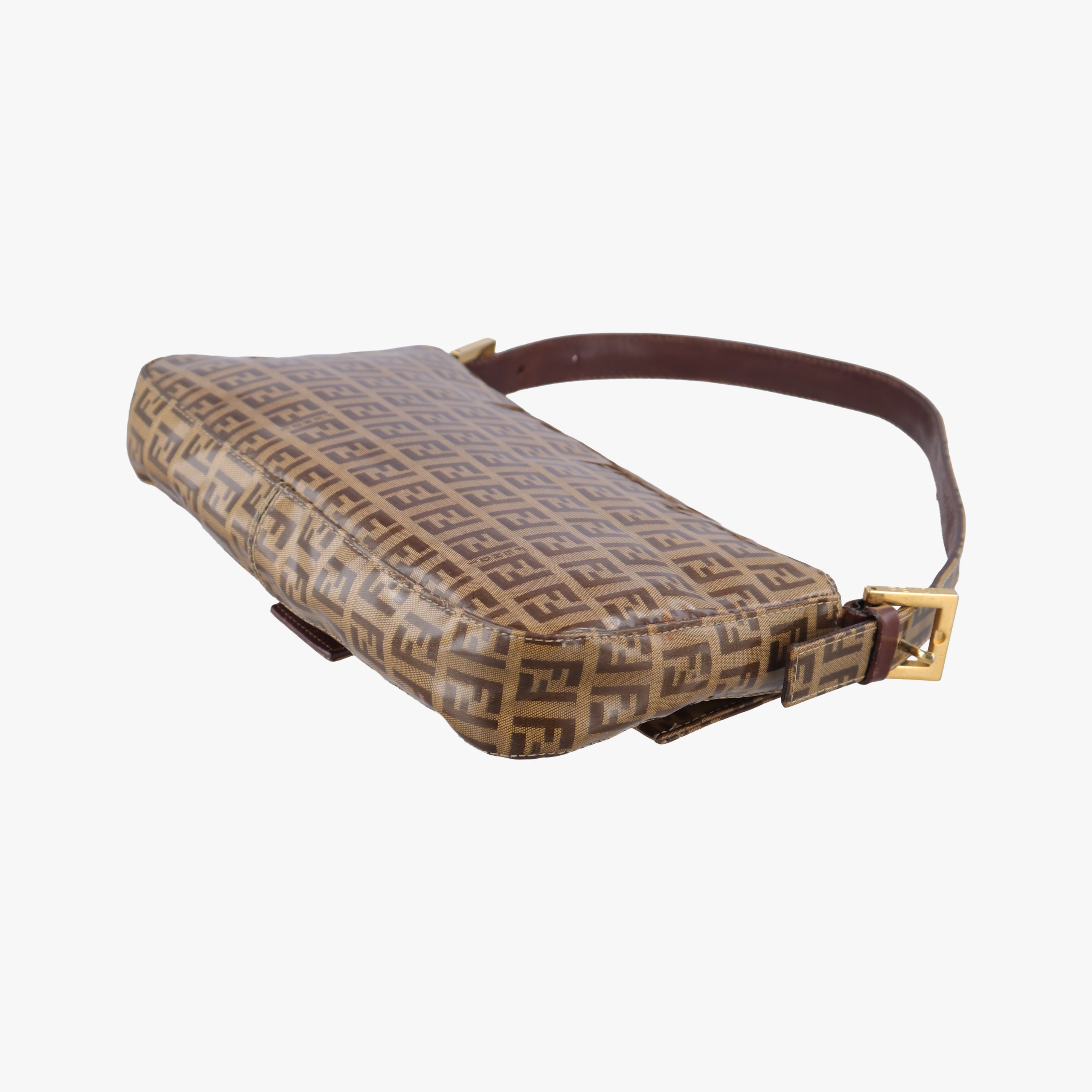 Pre-owned Fendi Mamma Baguette Brown Patent Leather 33492 shoulderbag | stylenewstar