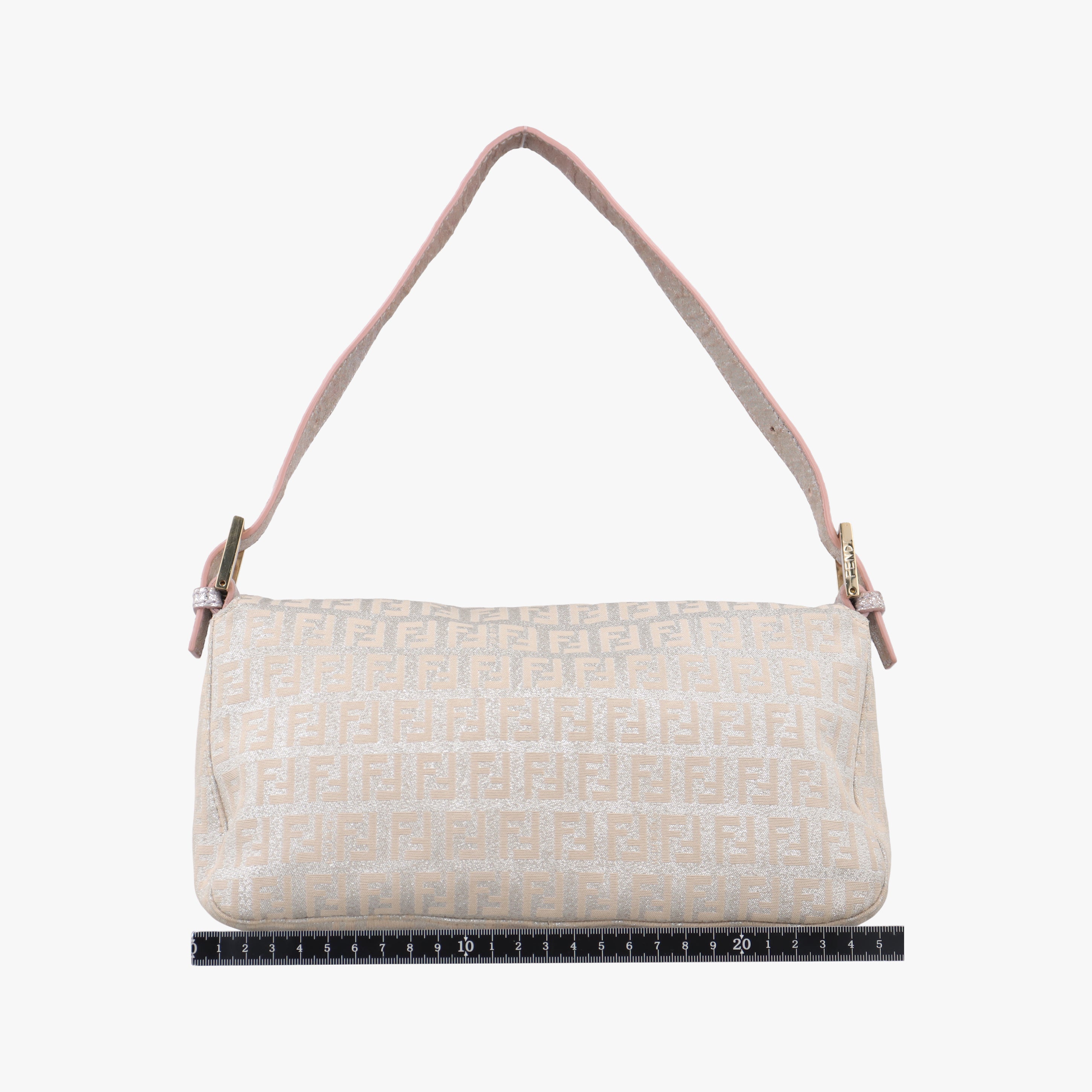 Pre-owned Fendi Mamma Baguette Pink×beige Canvas 8BR003 shoulderbag | stylenewstar