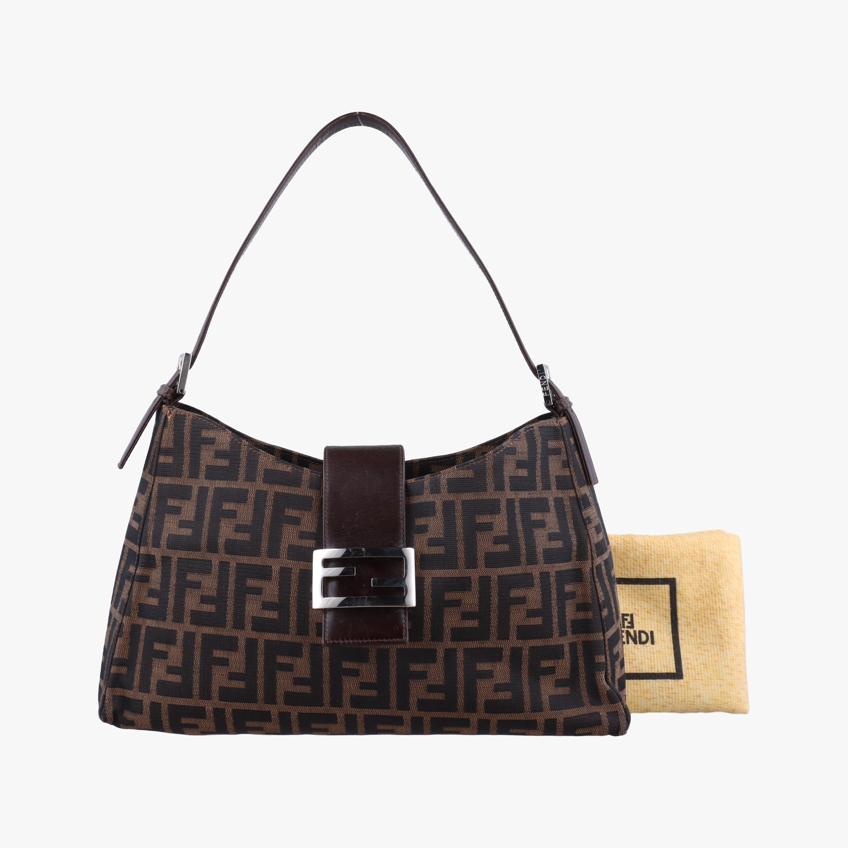 Pre-owned Fendi Baguette Brown canvas 091611 shoulderbag | stylenewstar