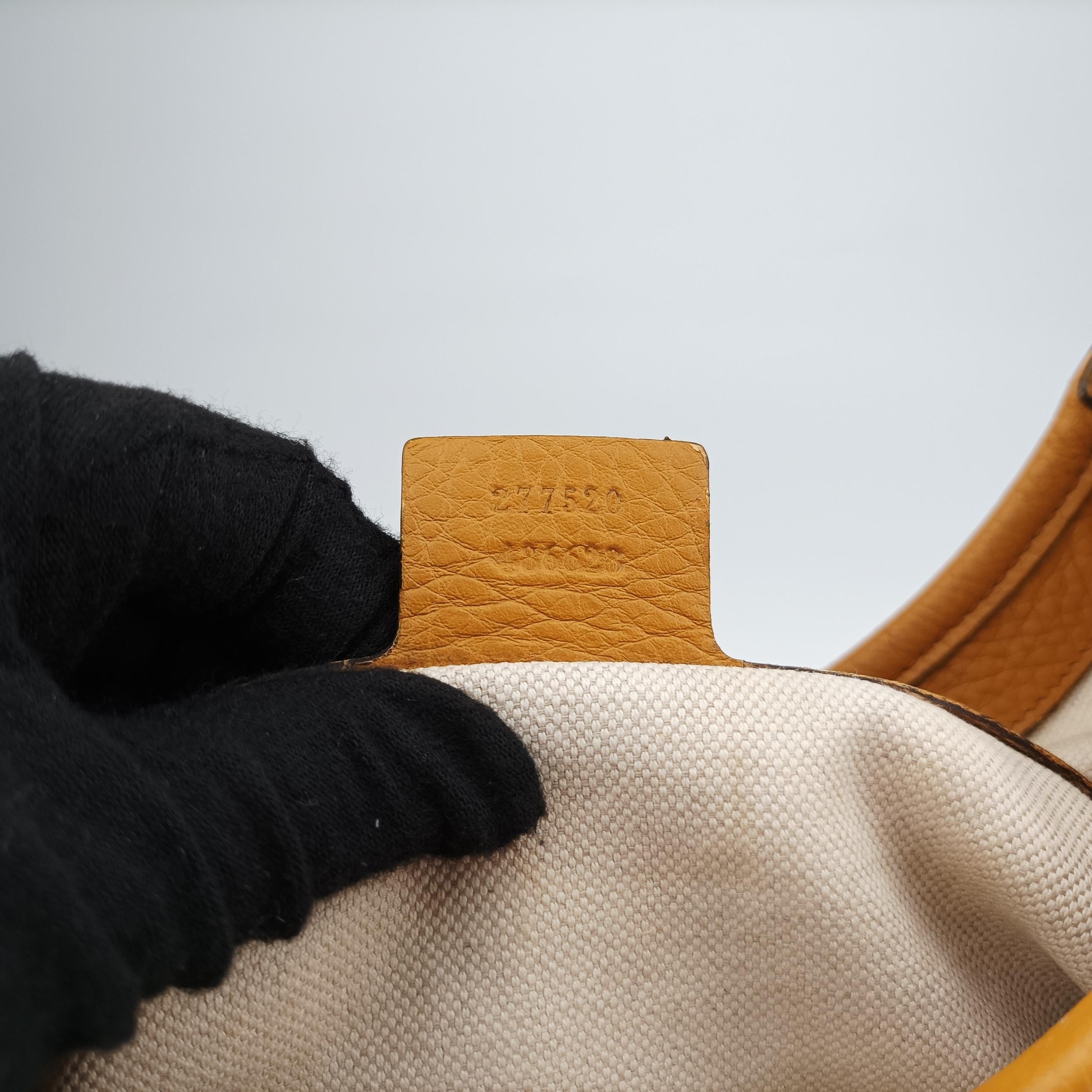 Pre-owned Gucci Jackie Flora Hobo beige×orange fabric×Leather 277520 shoulderbag | stylenewstar