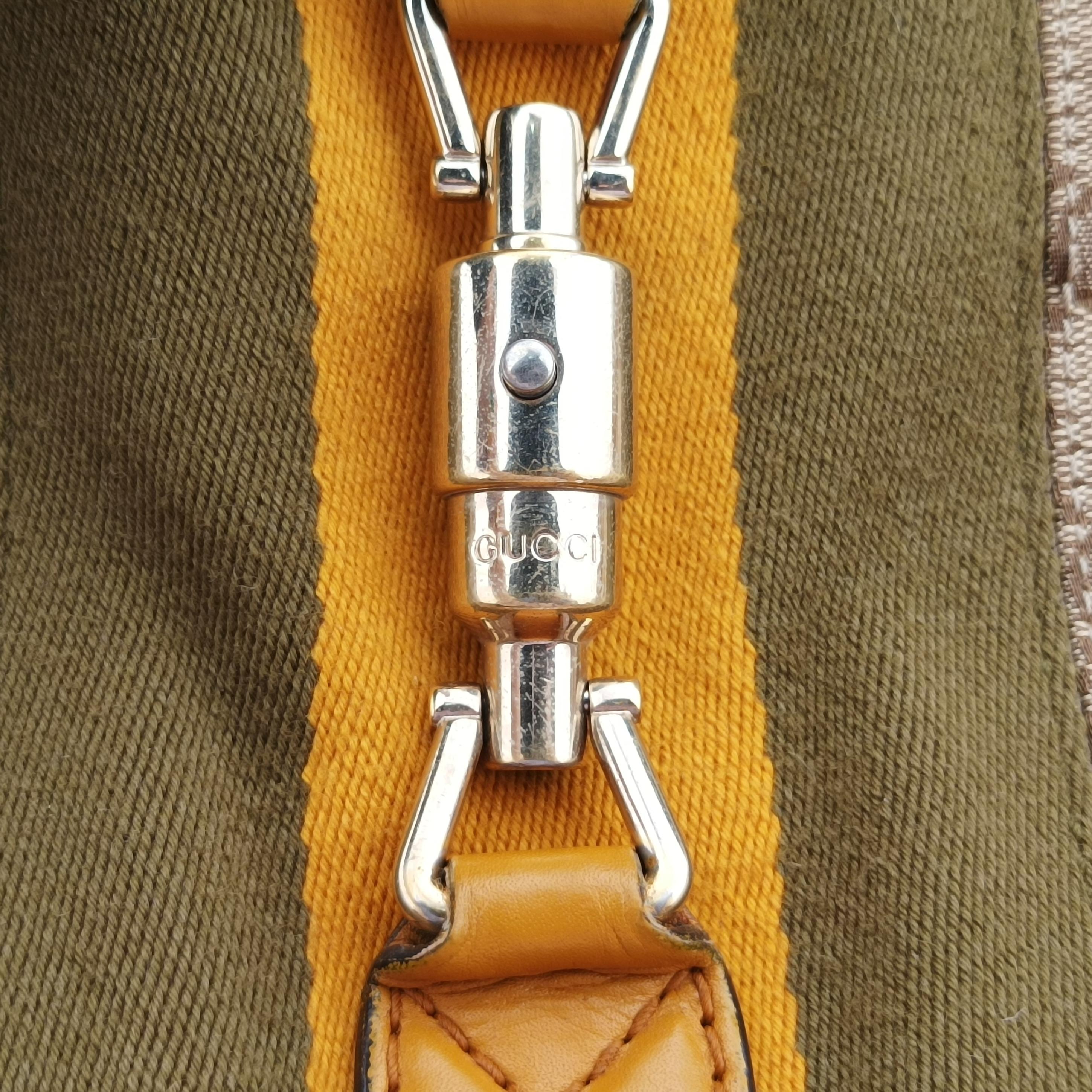 Pre-owned Gucci Jackie Flora Hobo beige×orange fabric×Leather 277520 shoulderbag | stylenewstar