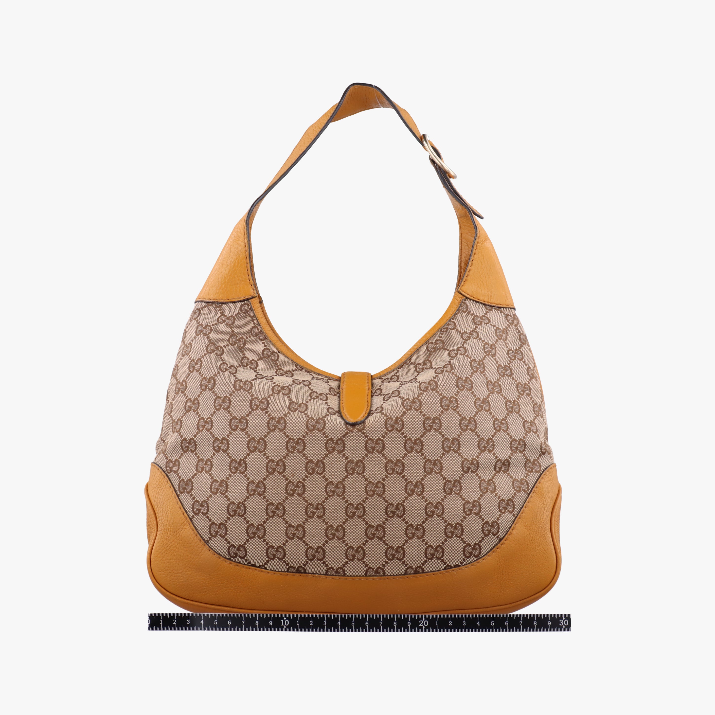 Pre-owned Gucci Jackie Flora Hobo beige×orange fabric×Leather 277520 shoulderbag | stylenewstar
