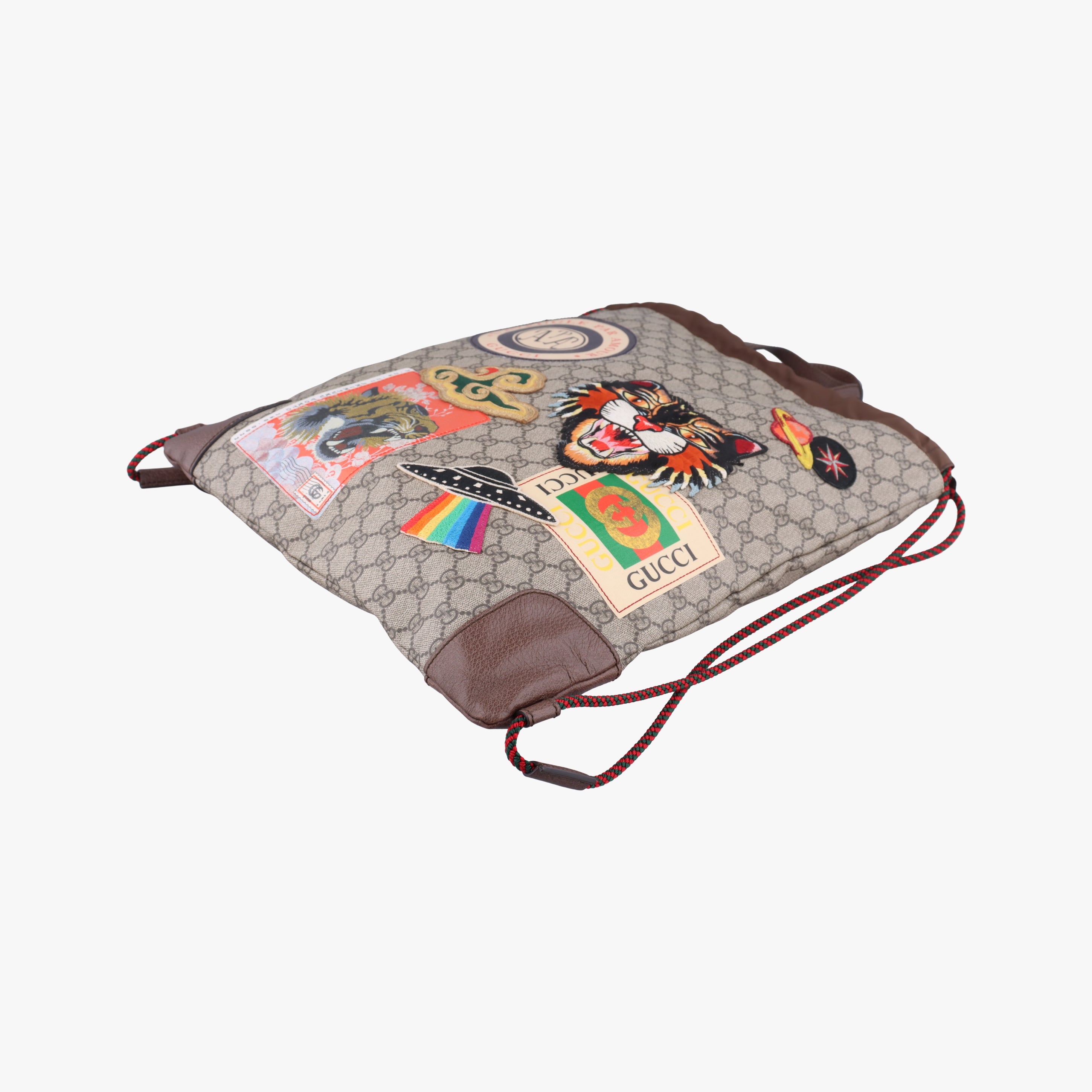 Secondhand Gucci GG Supreme drawstring beige×Multicolour PVC coated canvas 473872 backpack/rucksack | stylenewstar