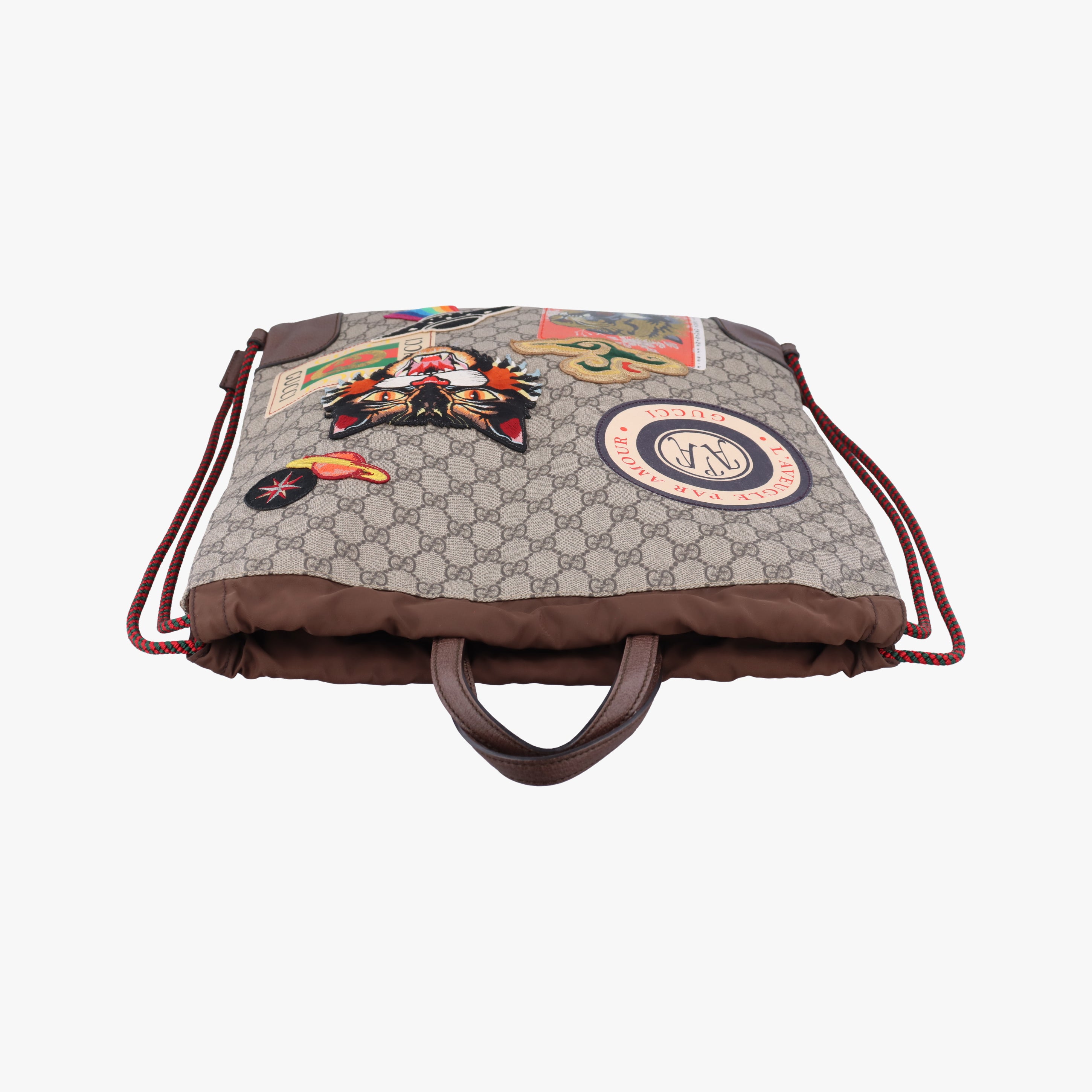 Secondhand Gucci GG Supreme drawstring beige×Multicolour PVC coated canvas 473872 backpack/rucksack | stylenewstar