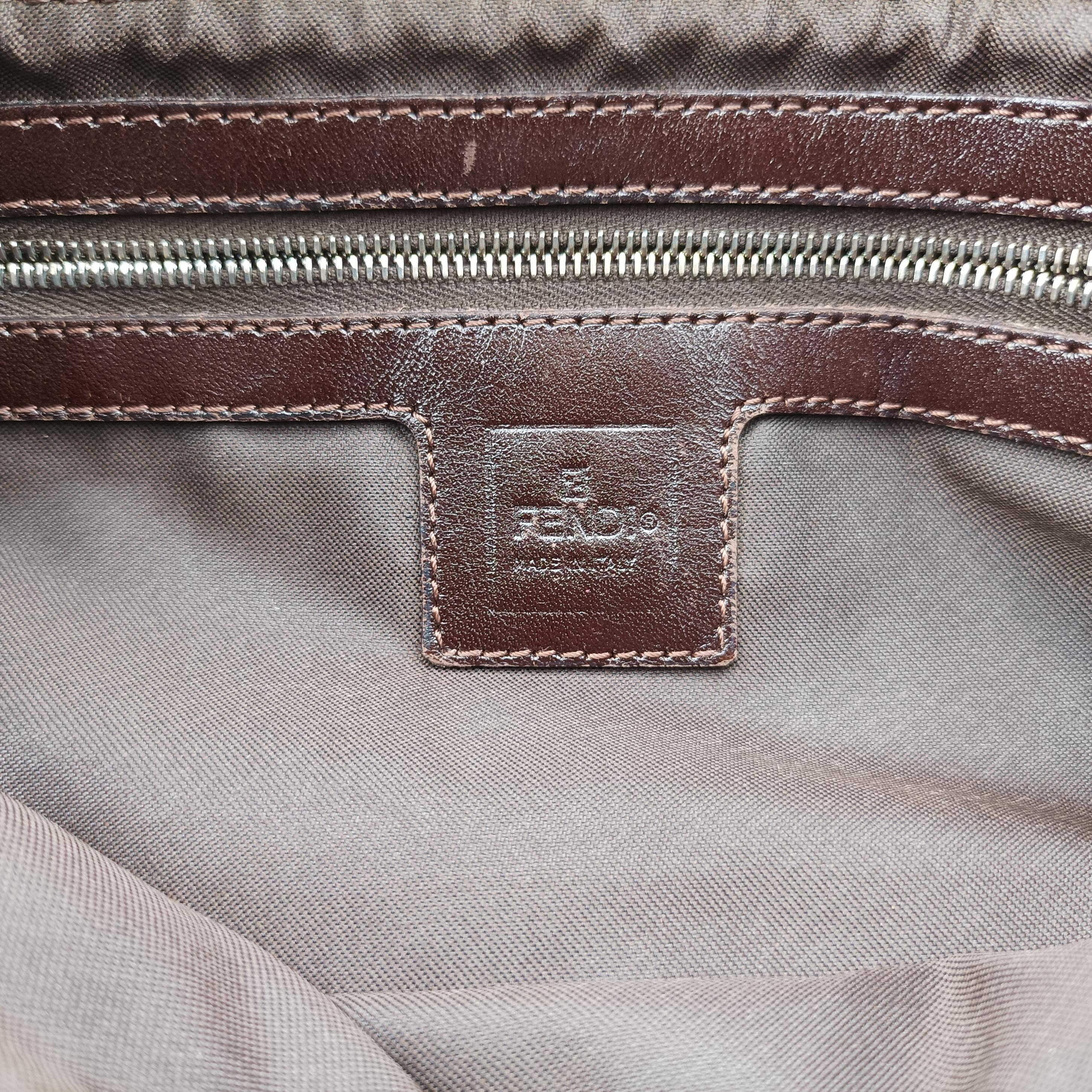 Pre-owned Fendi Zucca pattern Brown x Dark Brown fabric 222826 shoulderbag | stylenewstar