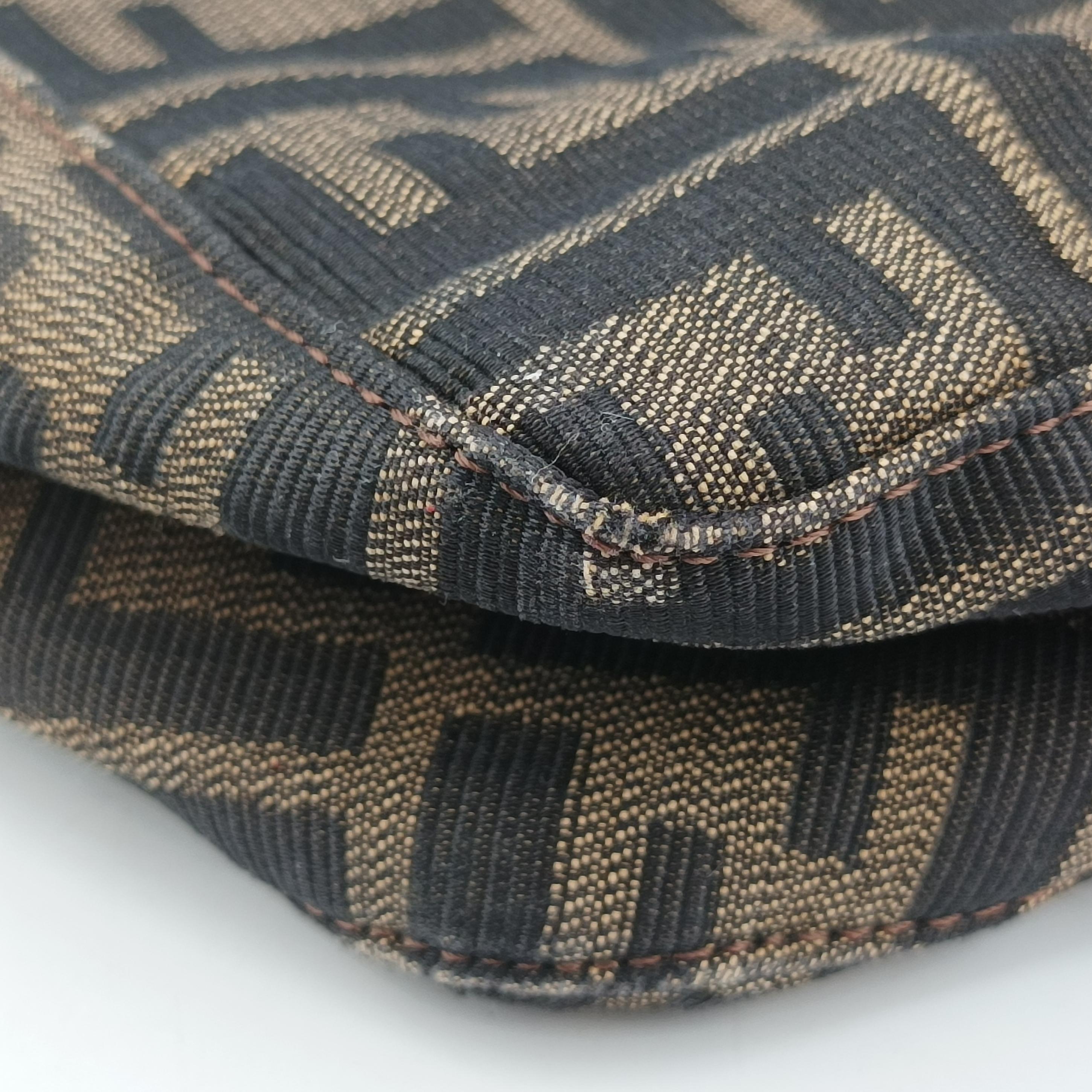 Pre-owned Fendi Zucca pattern Brown x Dark Brown fabric 222826 shoulderbag | stylenewstar