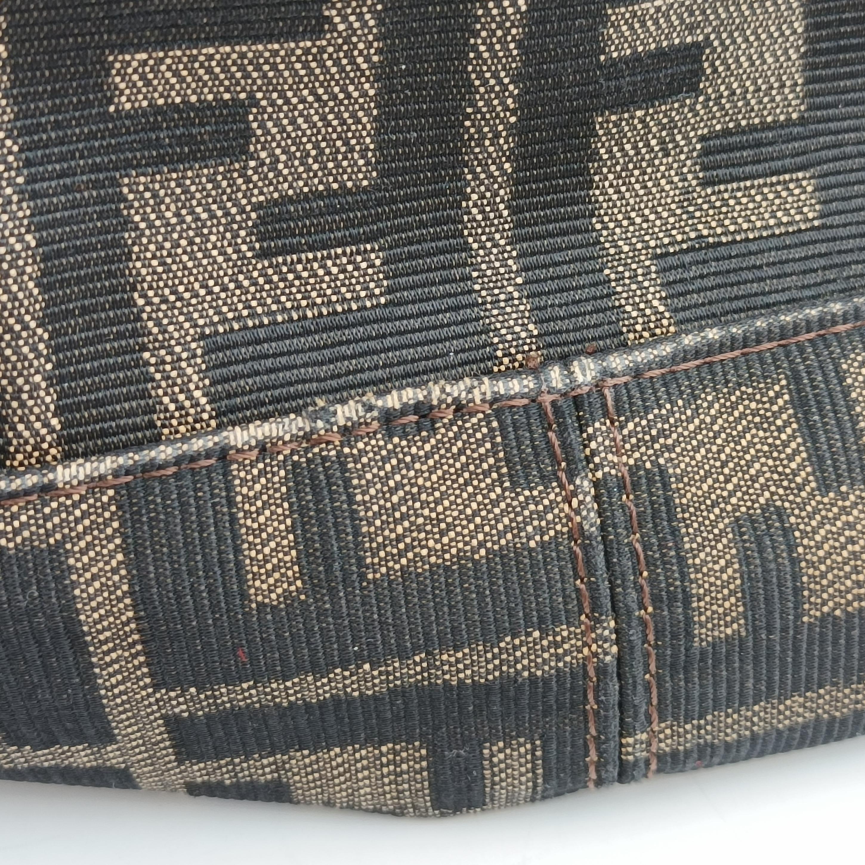 Pre-owned Fendi Zucca pattern Brown x Dark Brown fabric 222826 shoulderbag | stylenewstar