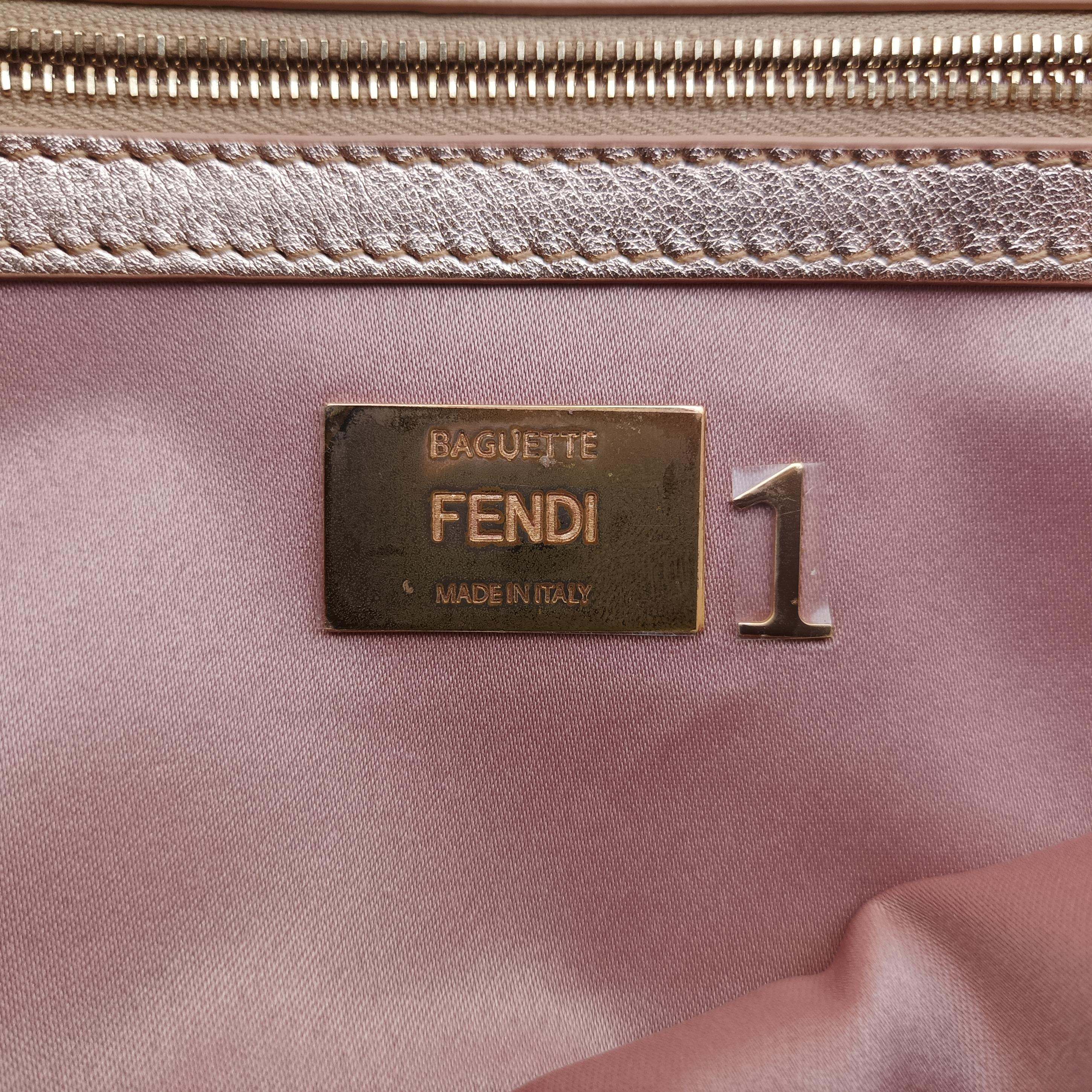Pre-owned Fendi BAGUETTE Pink sequins 8BR600 shoulderbag | stylenewstar