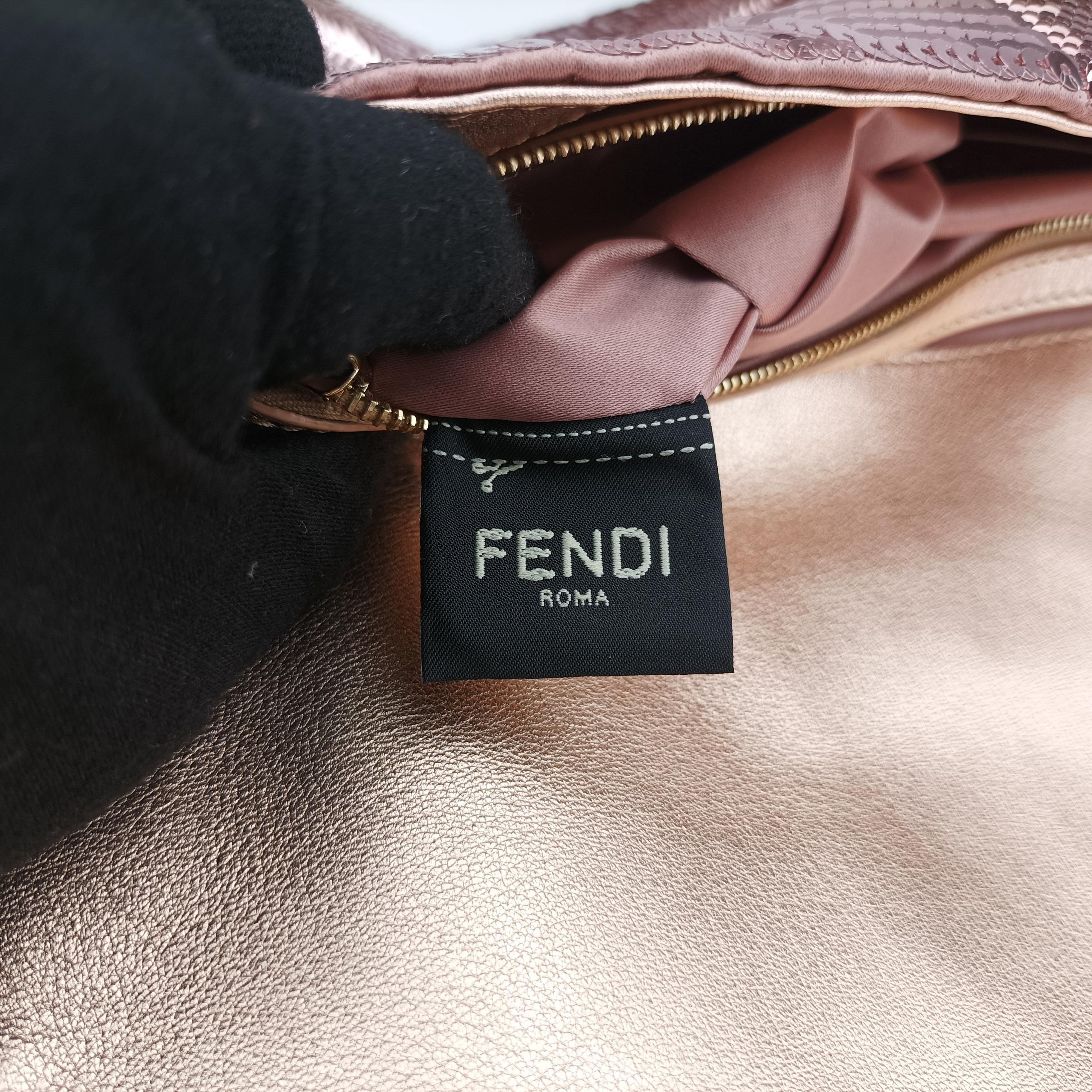 Pre-owned Fendi BAGUETTE Pink sequins 8BR600 shoulderbag | stylenewstar