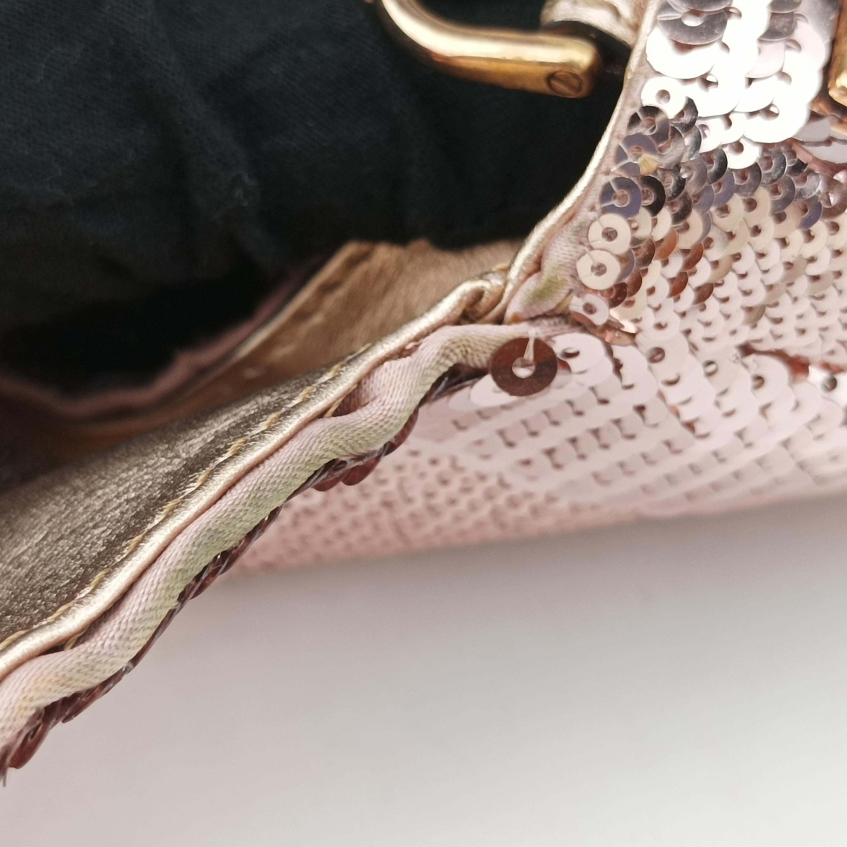 Pre-owned Fendi BAGUETTE Pink sequins 8BR600 shoulderbag | stylenewstar