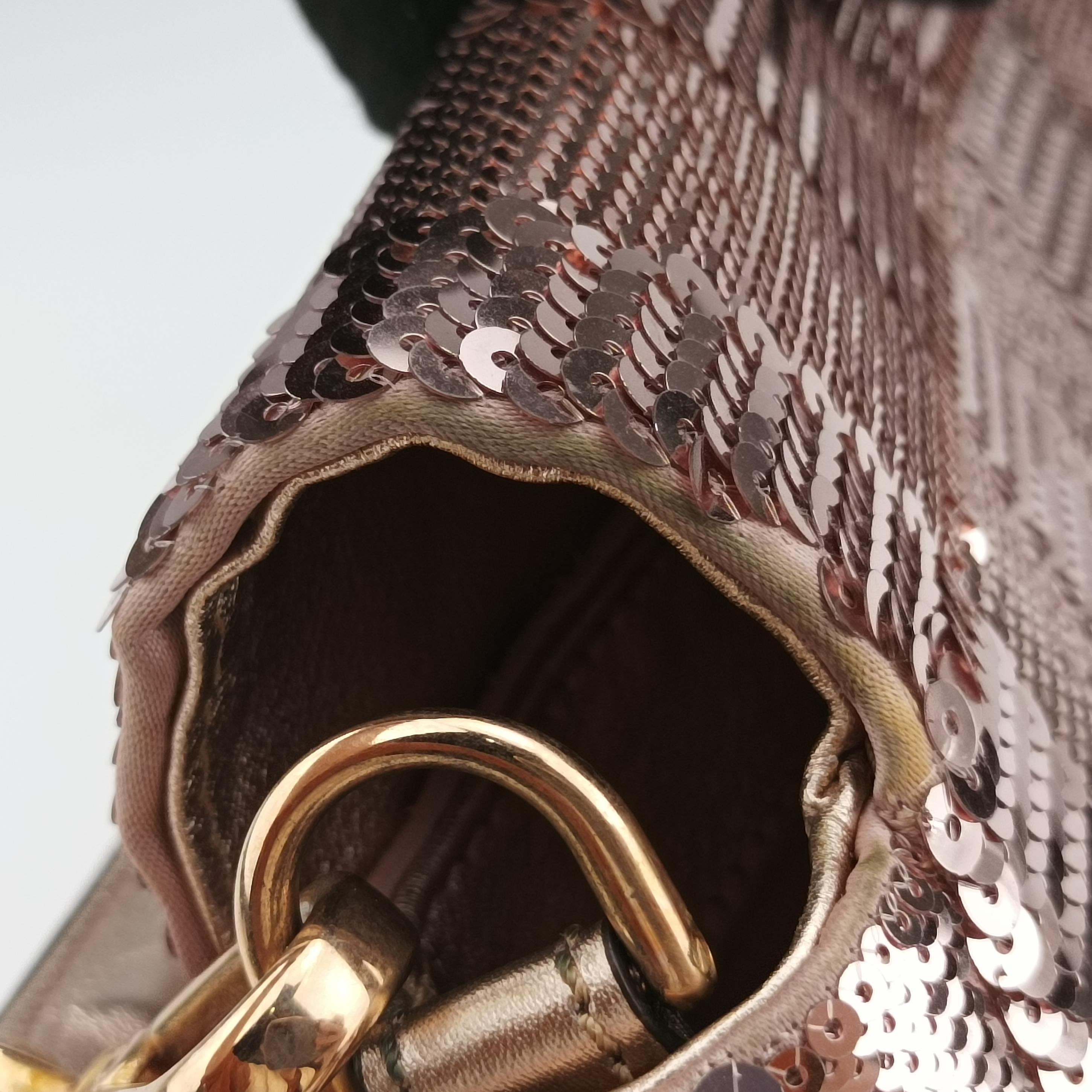 Pre-owned Fendi BAGUETTE Pink sequins 8BR600 shoulderbag | stylenewstar