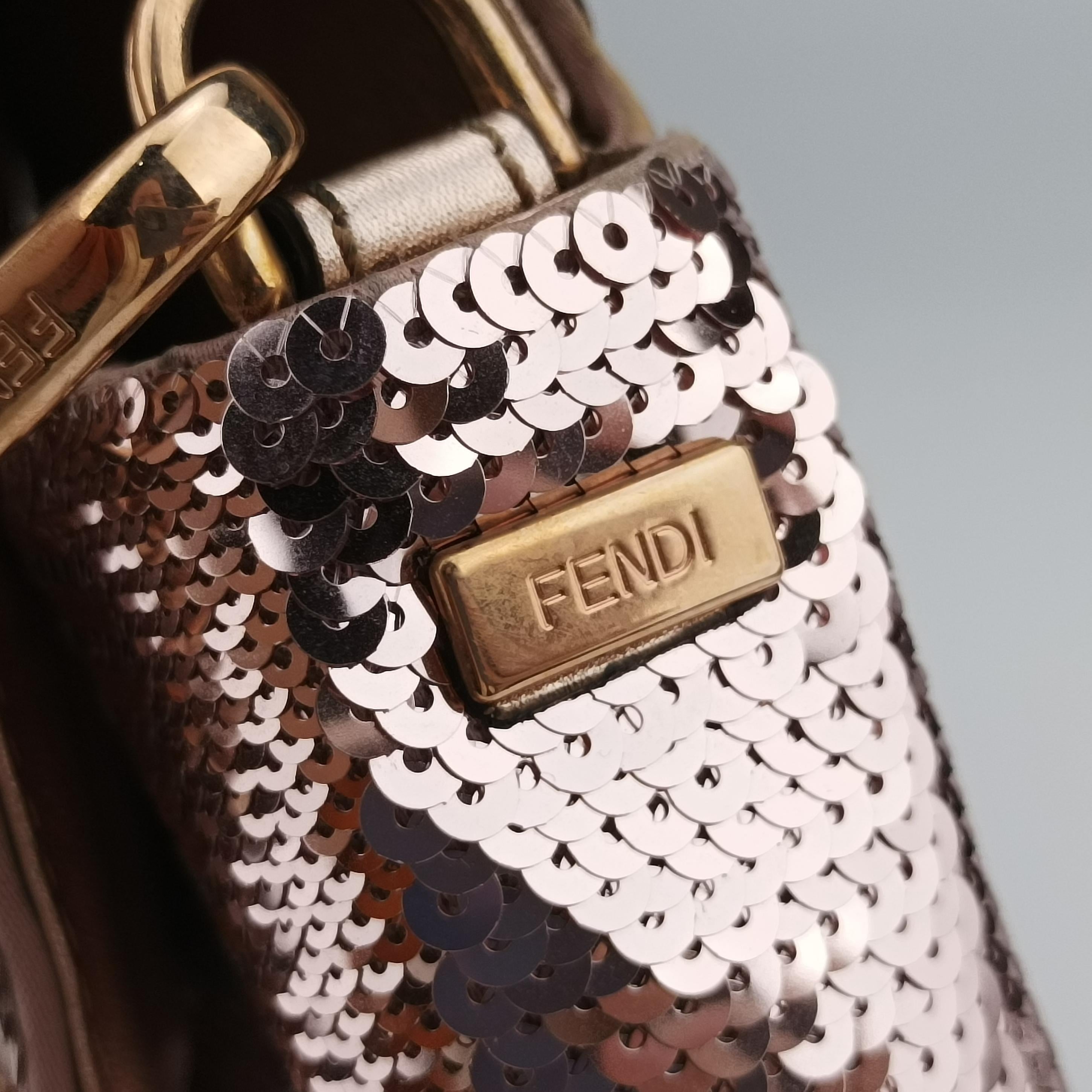 Pre-owned Fendi BAGUETTE Pink sequins 8BR600 shoulderbag | stylenewstar