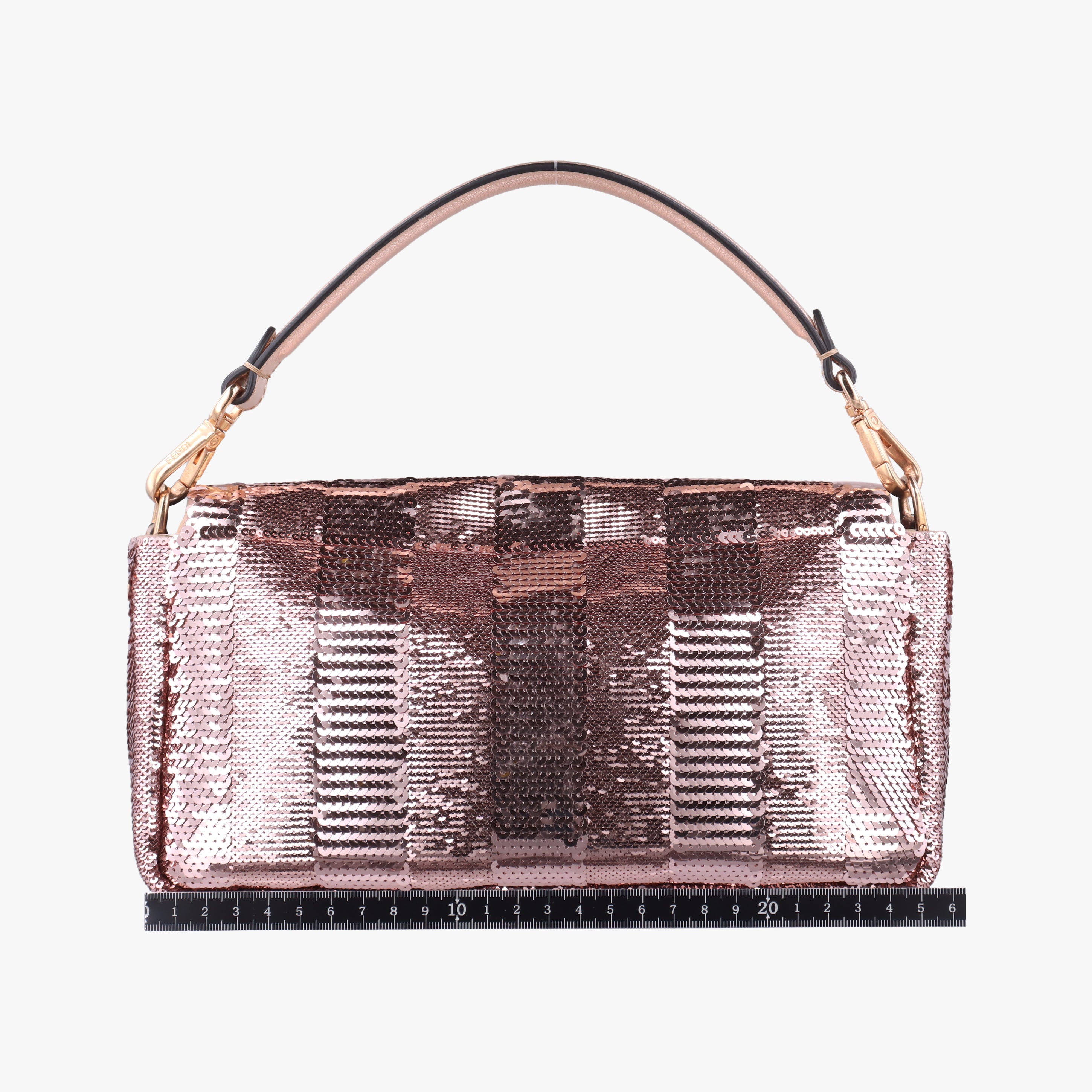 Pre-owned Fendi BAGUETTE Pink sequins 8BR600 shoulderbag | stylenewstar