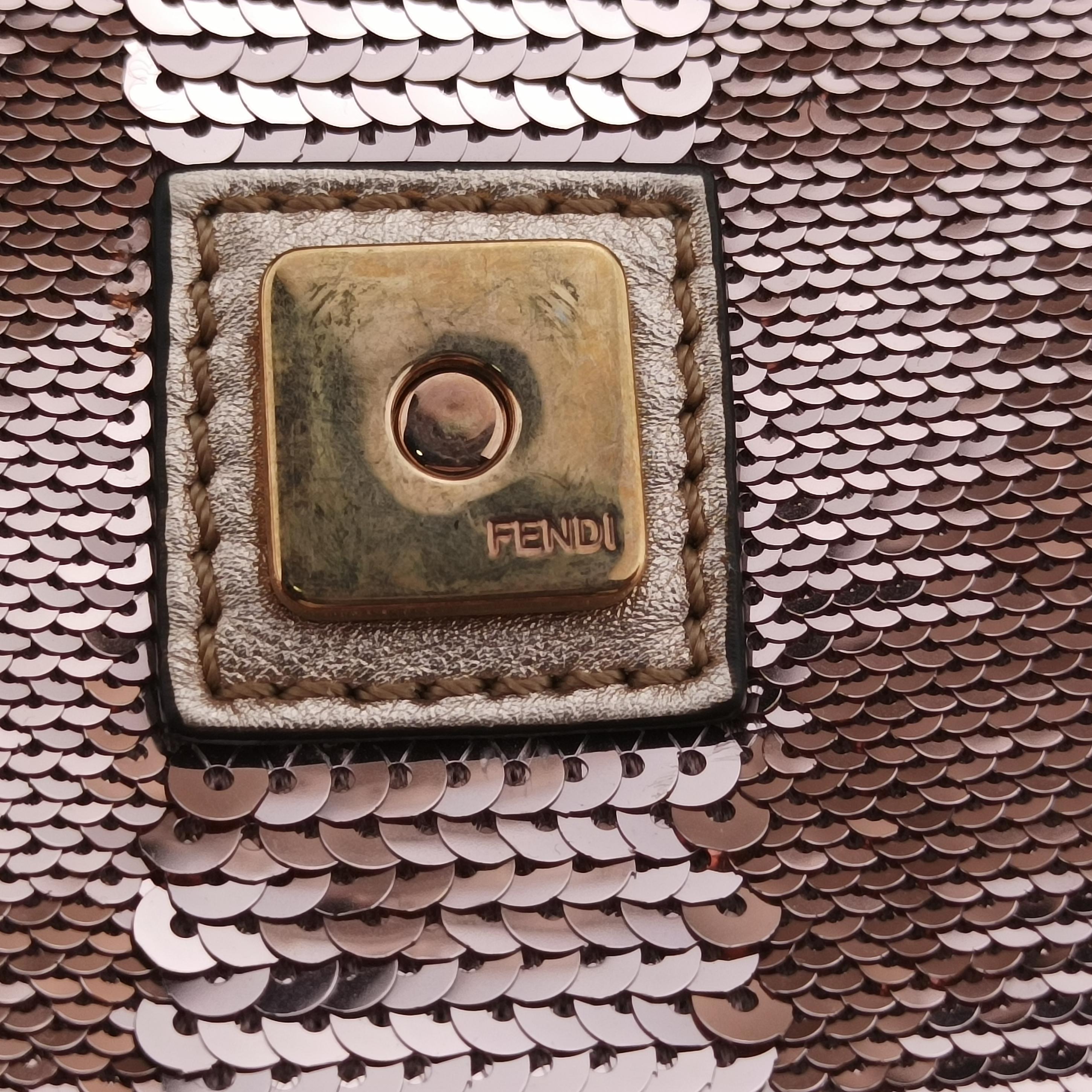 Pre-owned Fendi BAGUETTE Pink sequins 8BR600 shoulderbag | stylenewstar