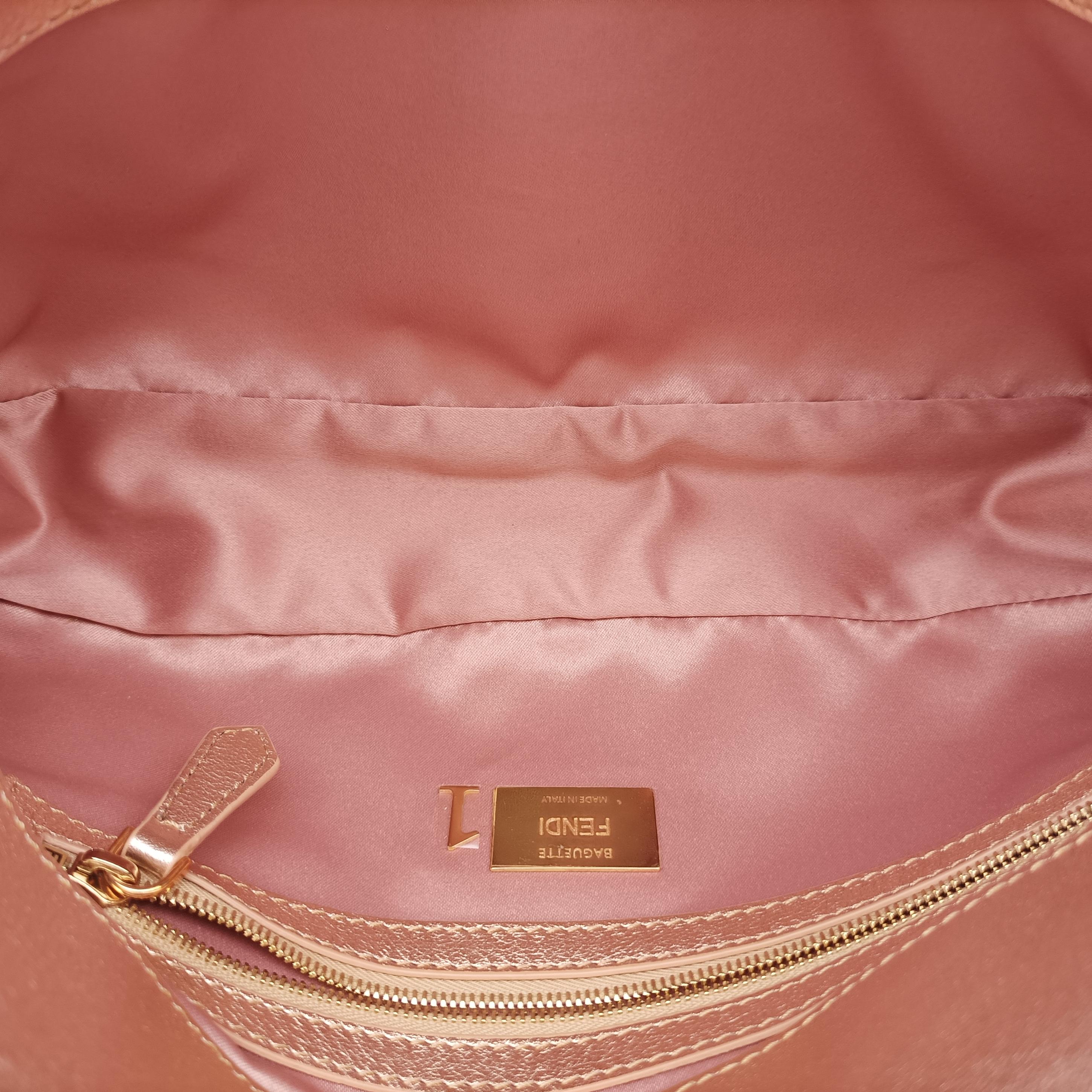 Pre-owned Fendi BAGUETTE Pink sequins 8BR600 shoulderbag | stylenewstar