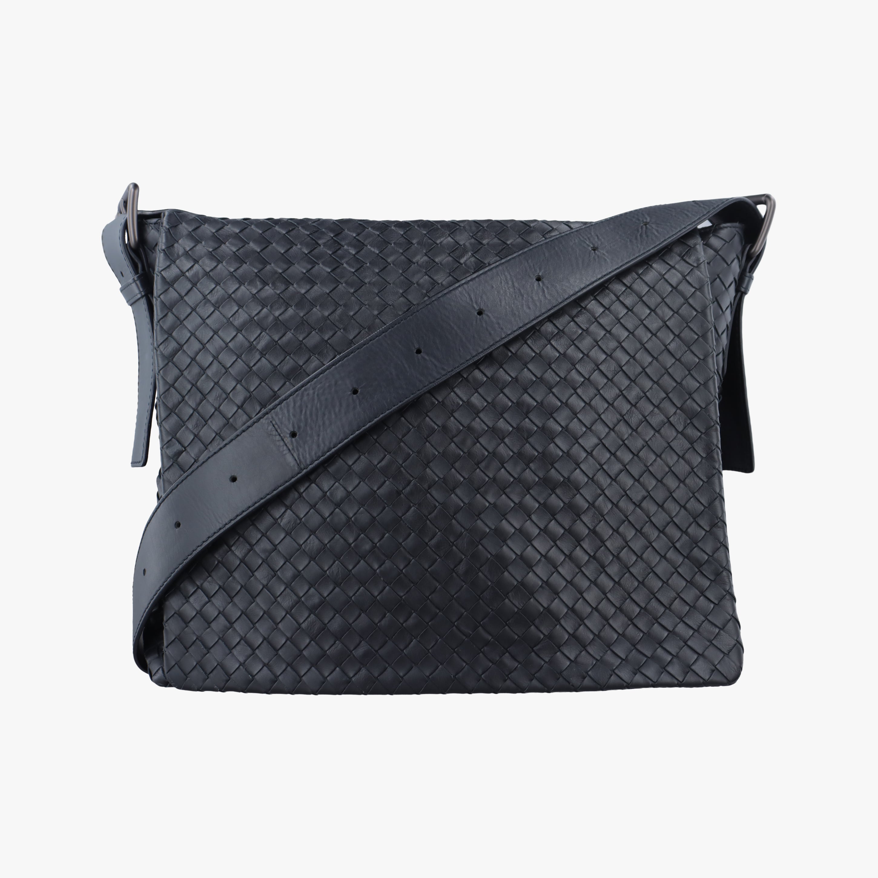 Pre-owned Bottega Veneta Intrecciato Navy lambskin  shoulderbag | stylenewstar