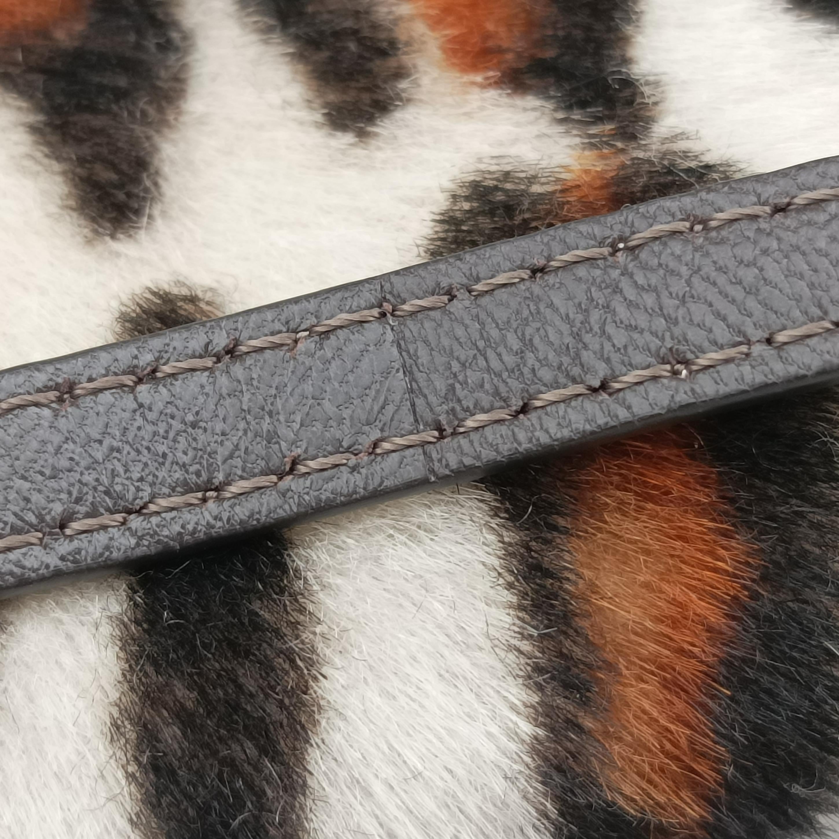 Pre-owned Fendi BAGUETTE White x Brown x Black x Multicolor ponyhair 7AS142 shoulderbag | stylenewstar