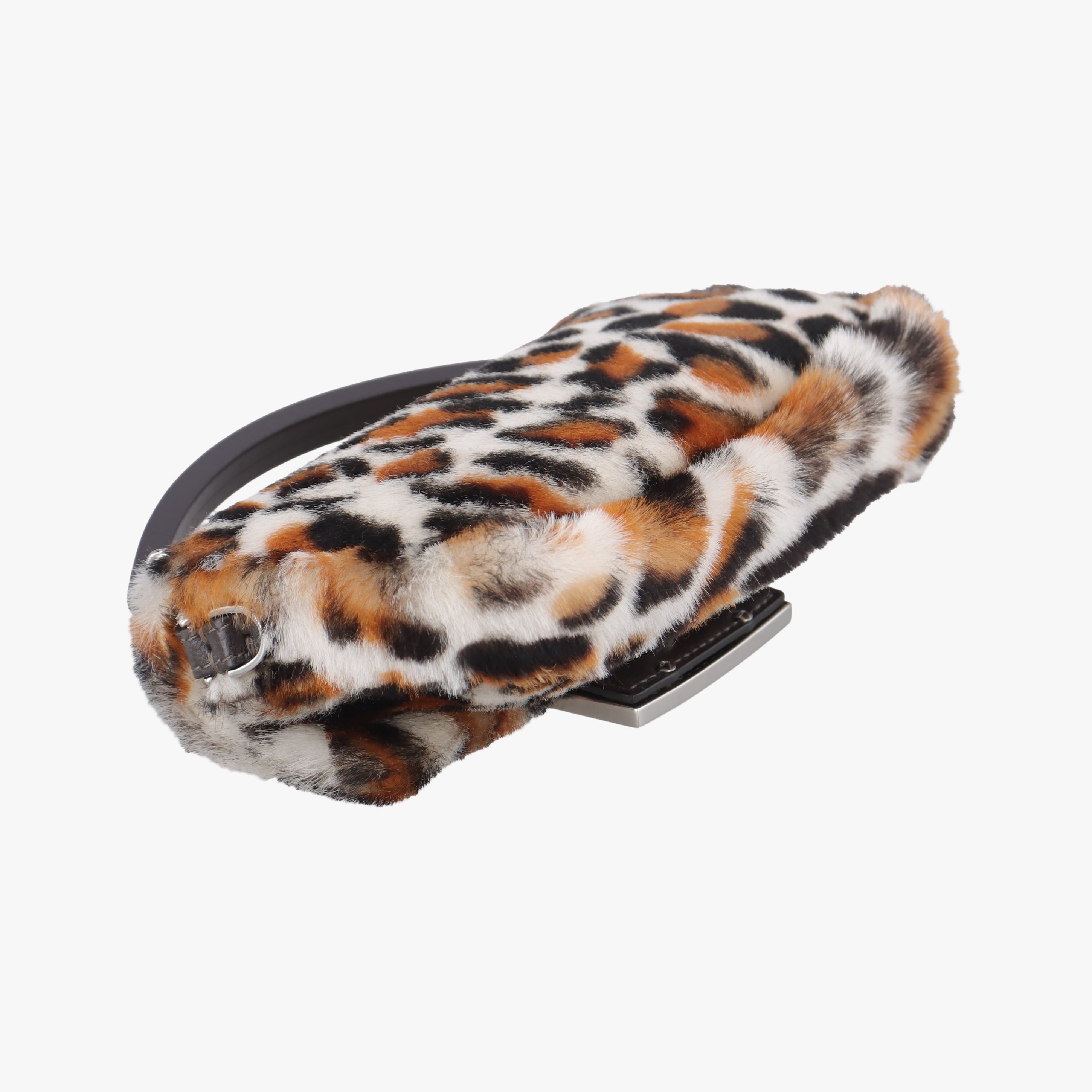 Pre-owned Fendi BAGUETTE White x Brown x Black x Multicolor ponyhair 7AS142 shoulderbag | stylenewstar