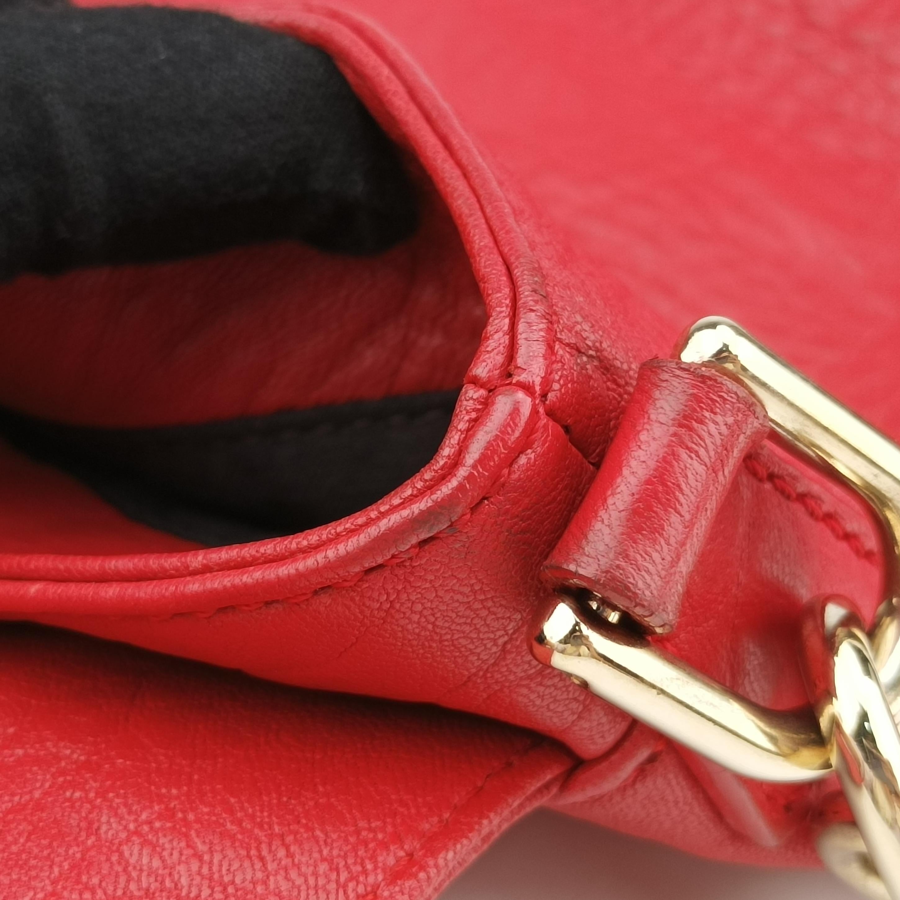 Pre-owned Fendi Mia Flap Red Leather 8BT163 shoulderbag | stylenewstar