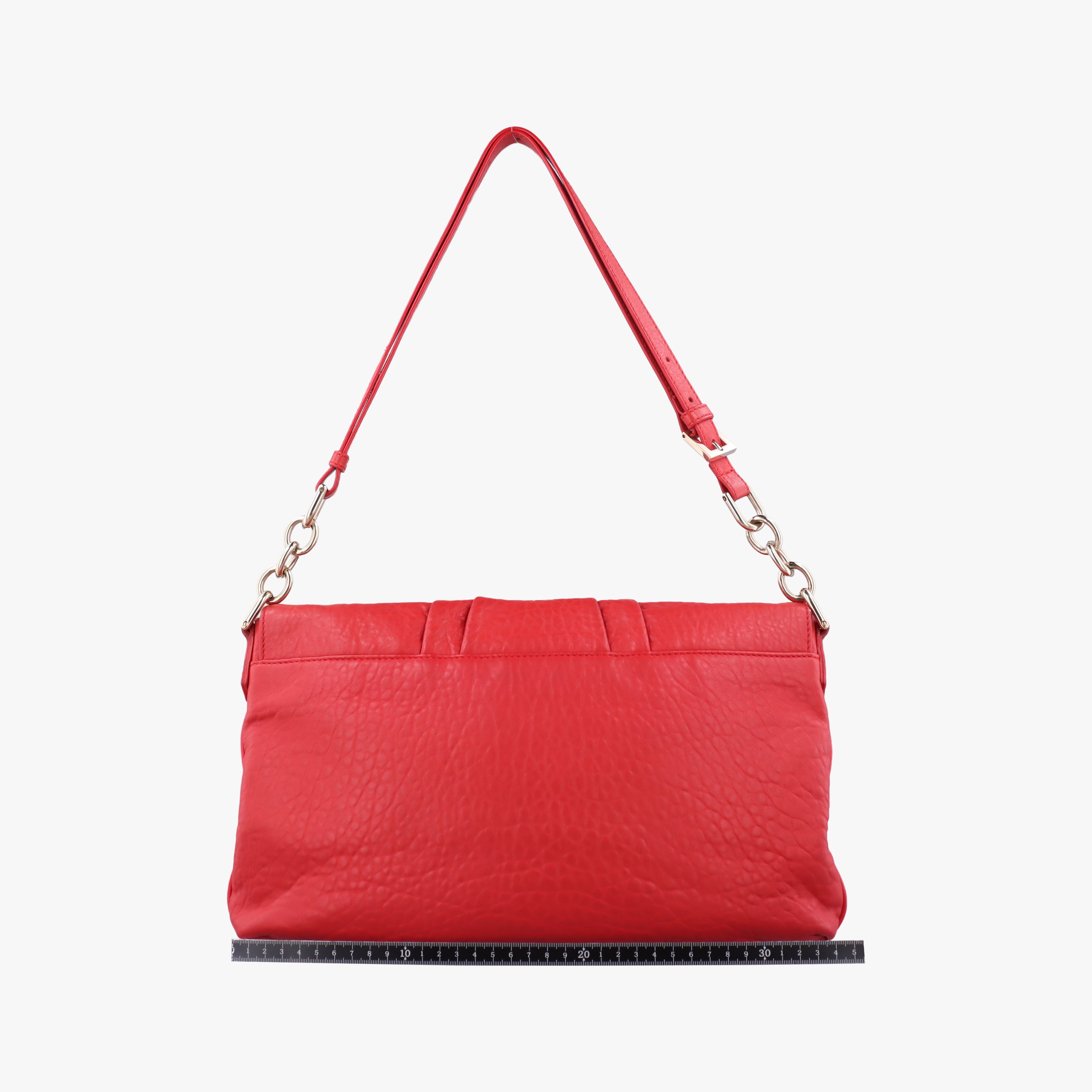 Pre-owned Fendi Mia Flap Red Leather 8BT163 shoulderbag | stylenewstar