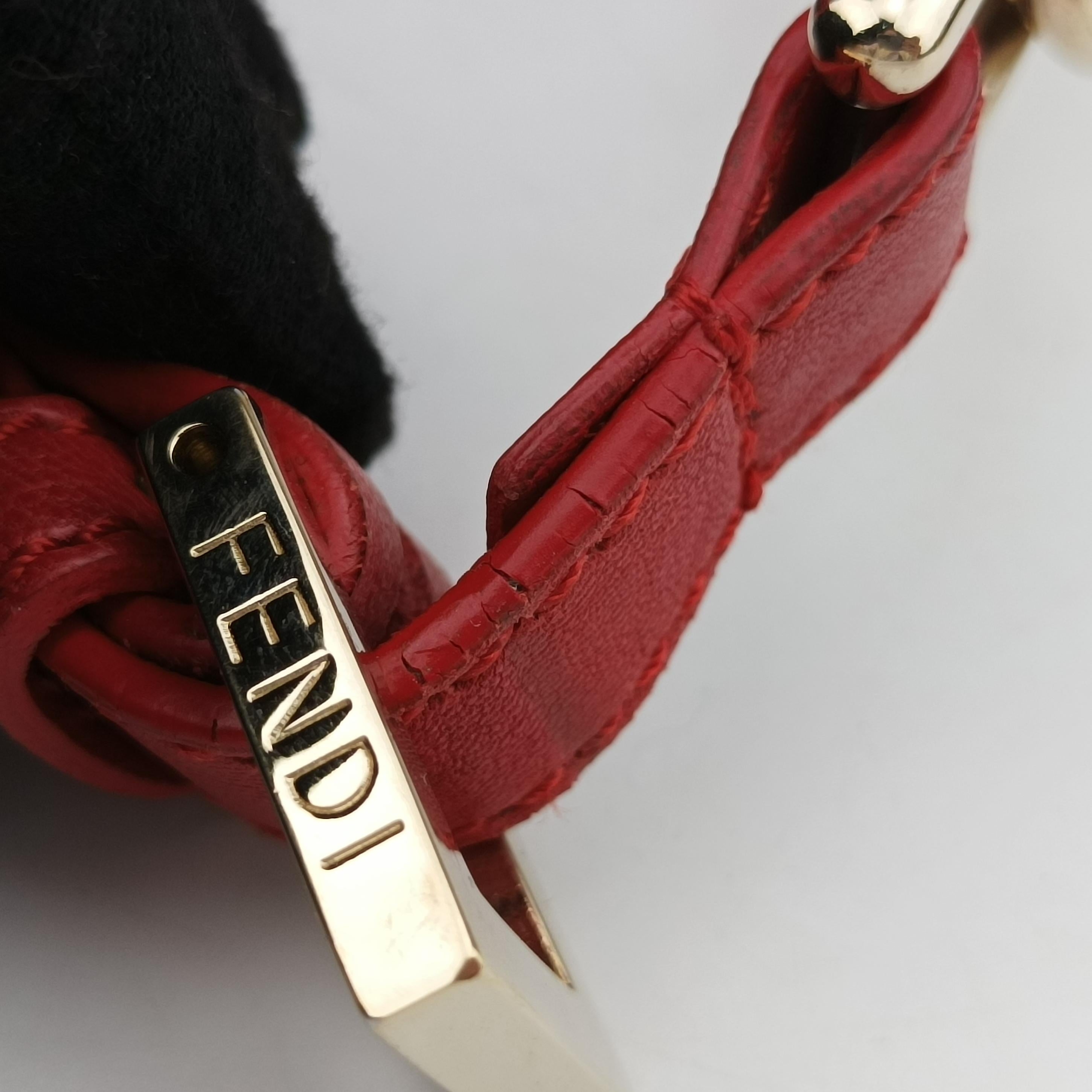 Pre-owned Fendi Mia Flap Red Leather 8BT163 shoulderbag | stylenewstar