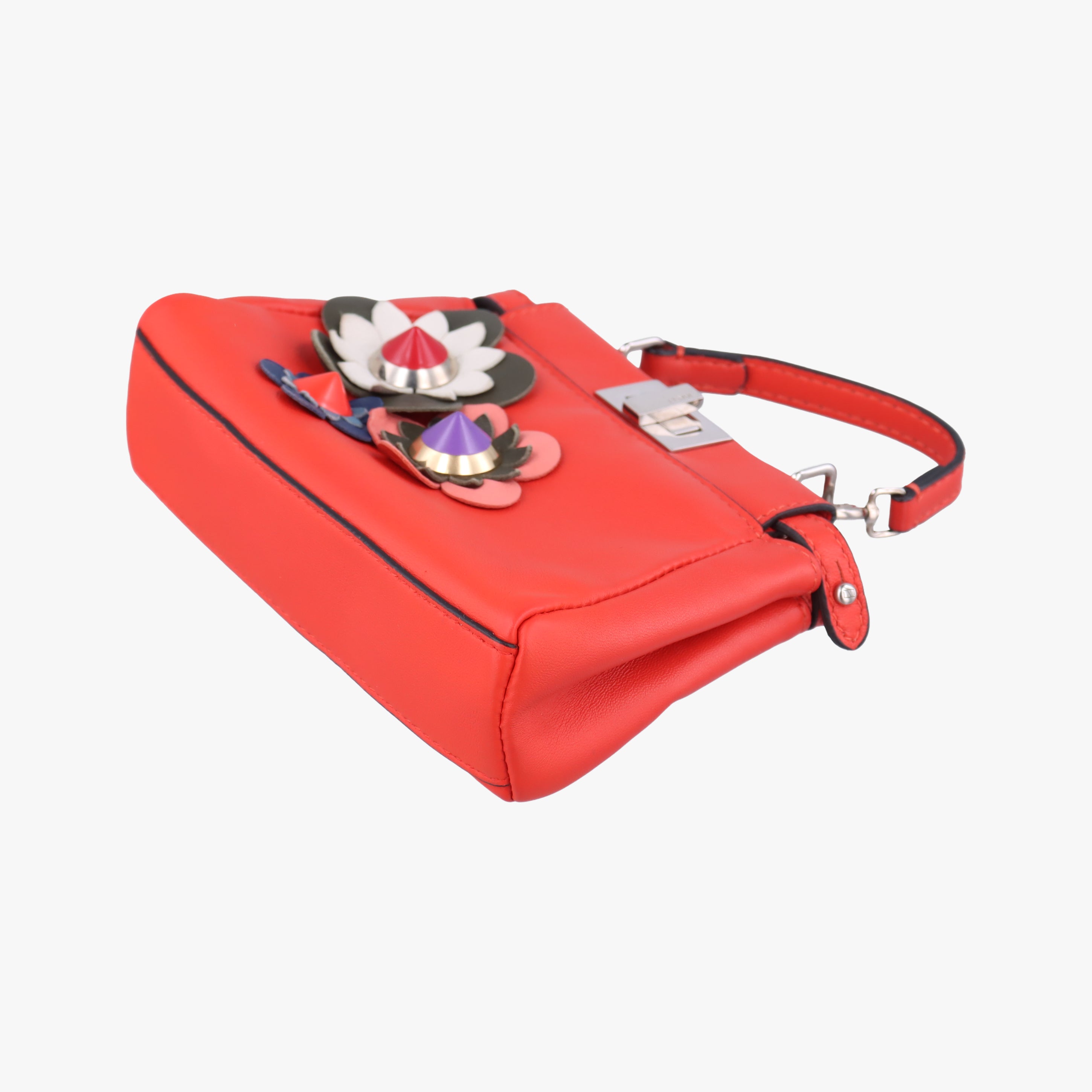 Pre-owned Fendi Micro Peekaboo Red Leather 8M0355 shoulderbag | stylenewstar