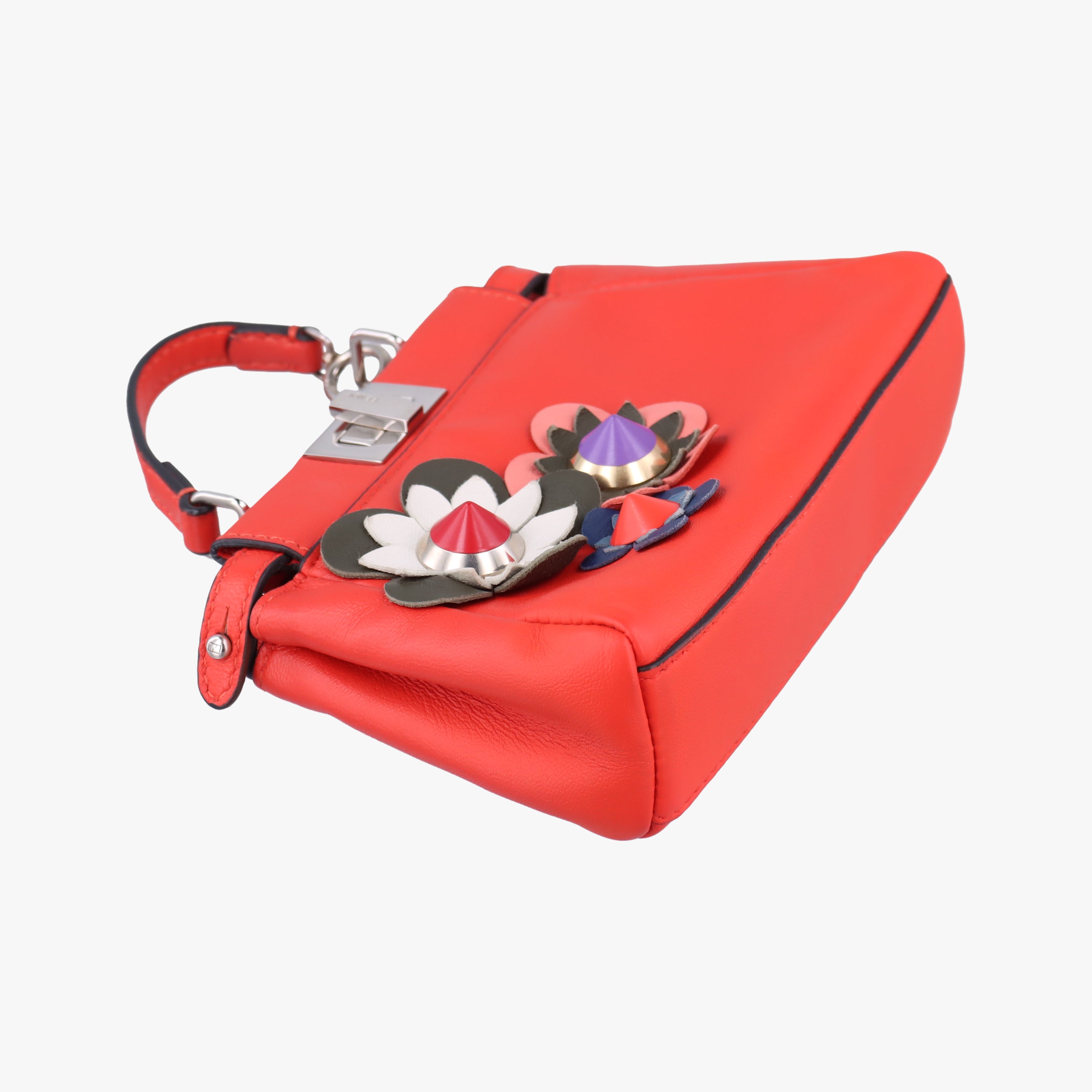 Pre-owned Fendi Micro Peekaboo Red Leather 8M0355 shoulderbag | stylenewstar