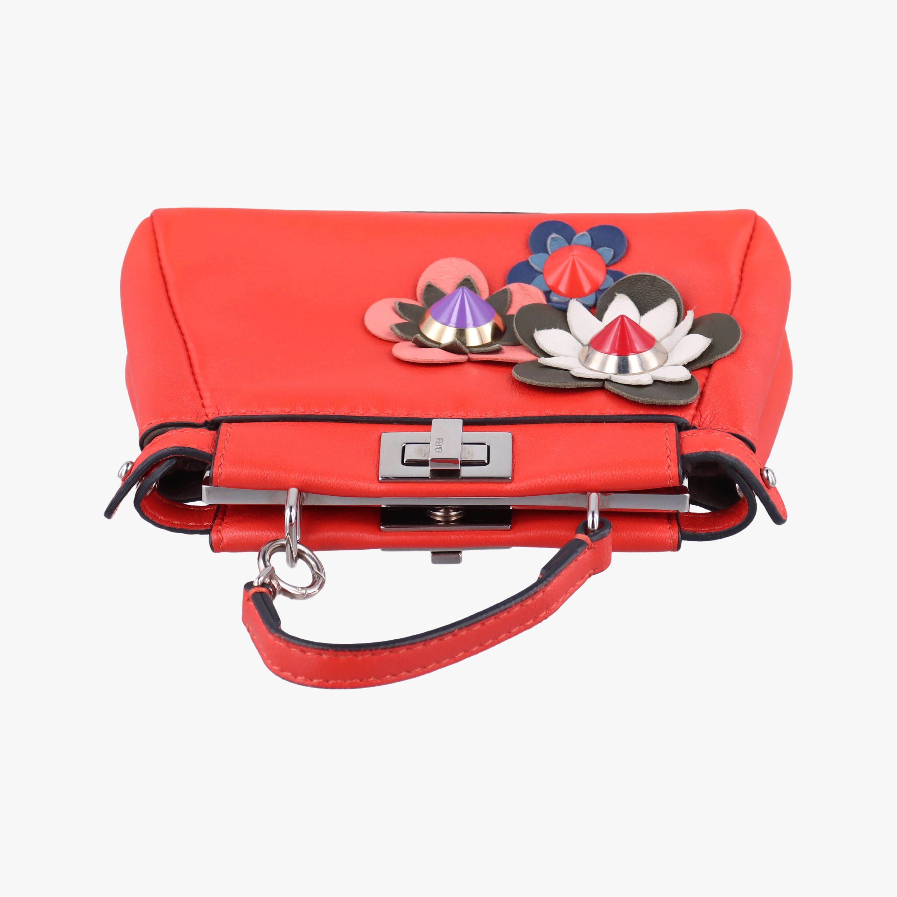 Pre-owned Fendi Micro Peekaboo Red Leather 8M0355 shoulderbag | stylenewstar