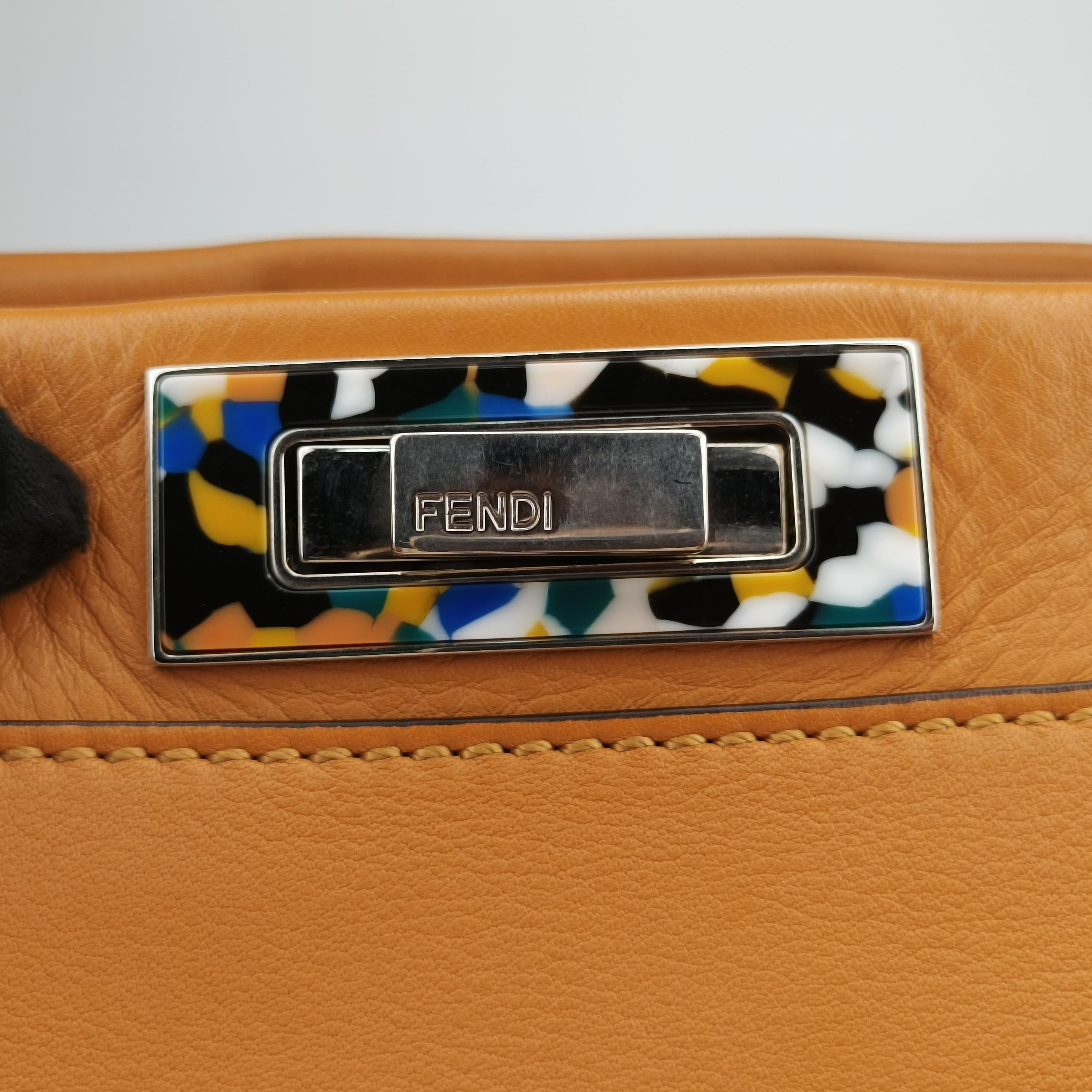 Pre-owned Fendi PEEKABOO Orange Leather 8BN290 shoulderbag | stylenewstar