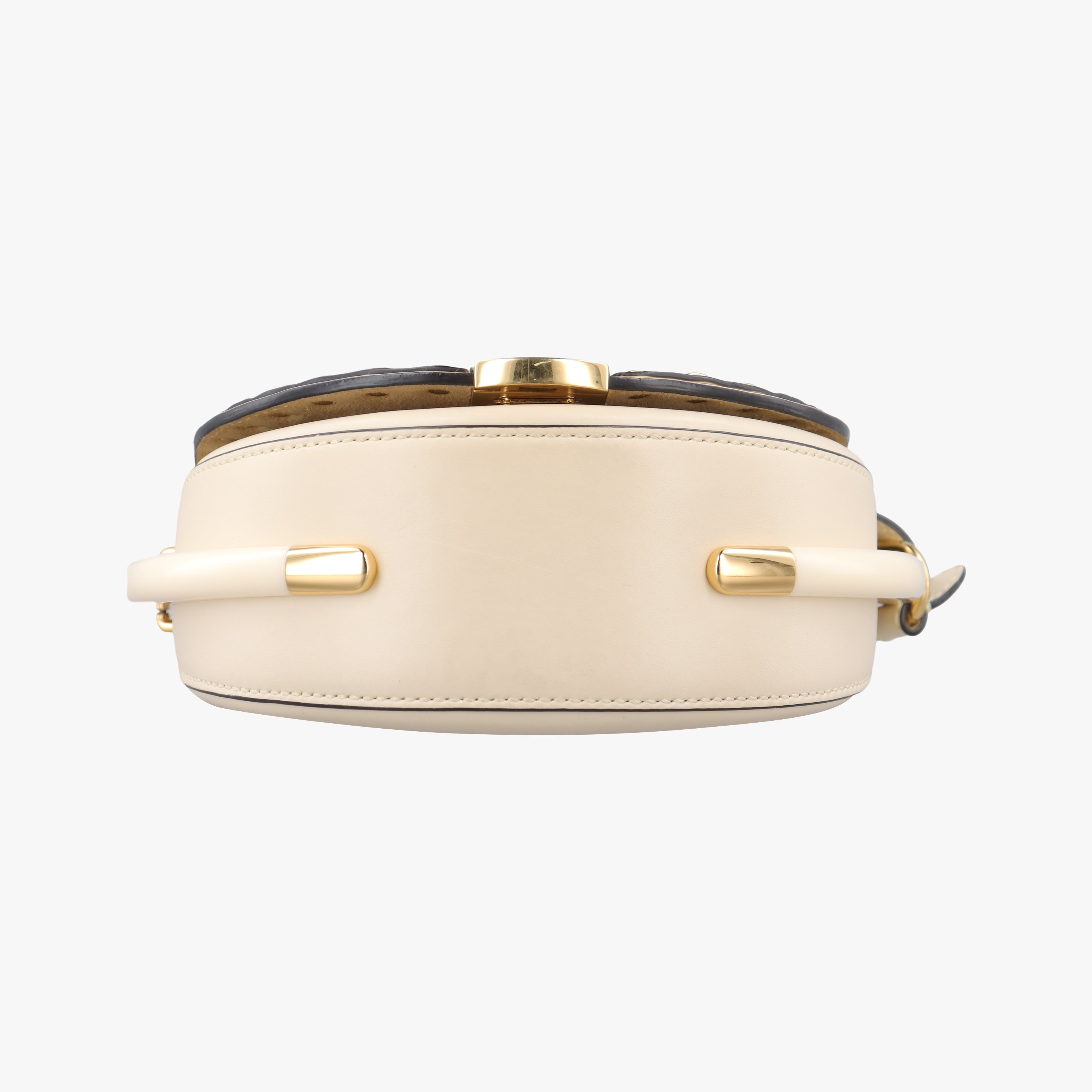 Pre-owned Fendi Moonlight Beige Leather 8BT346 shoulderbag | stylenewstar