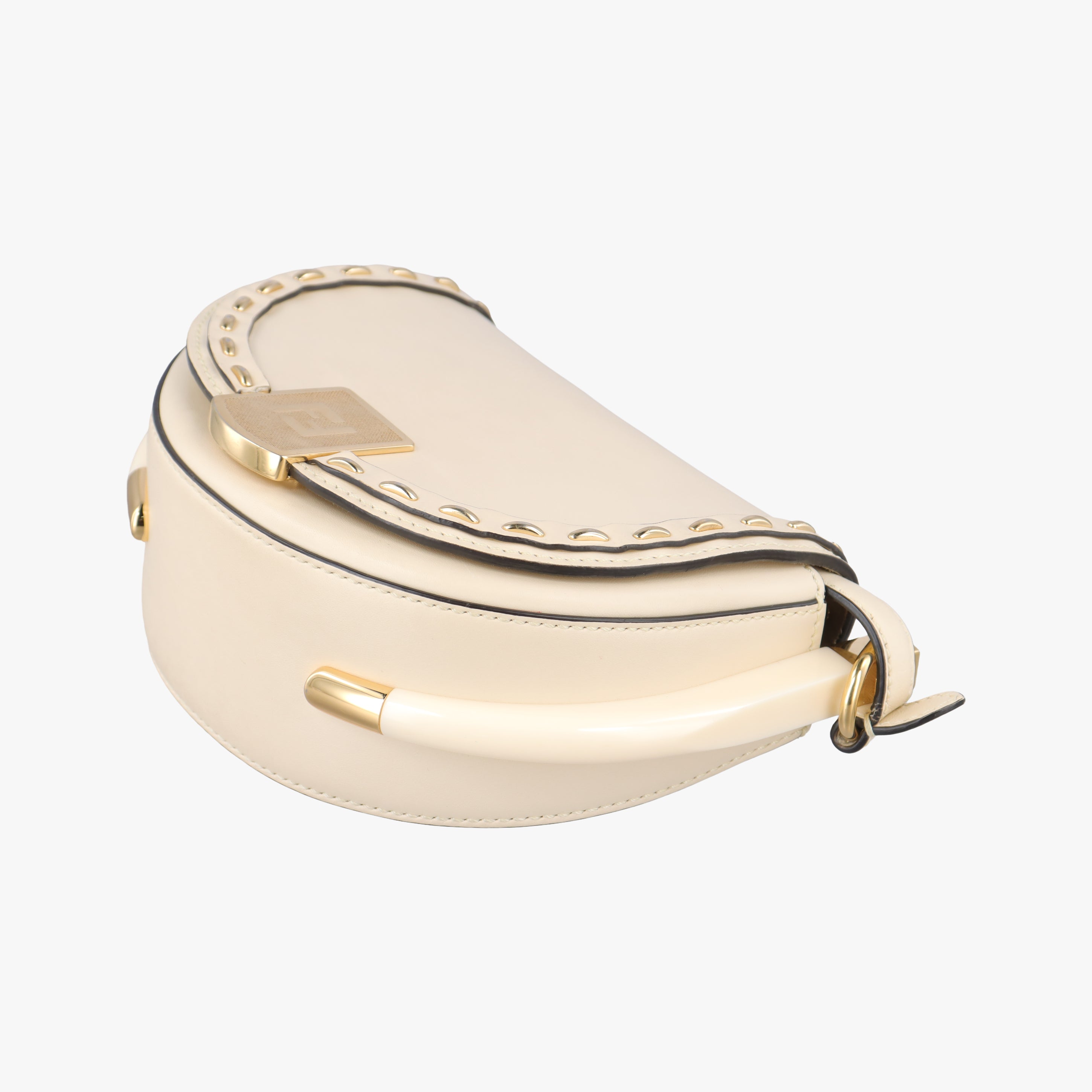 Pre-owned Fendi Moonlight Beige Leather 8BT346 shoulderbag | stylenewstar