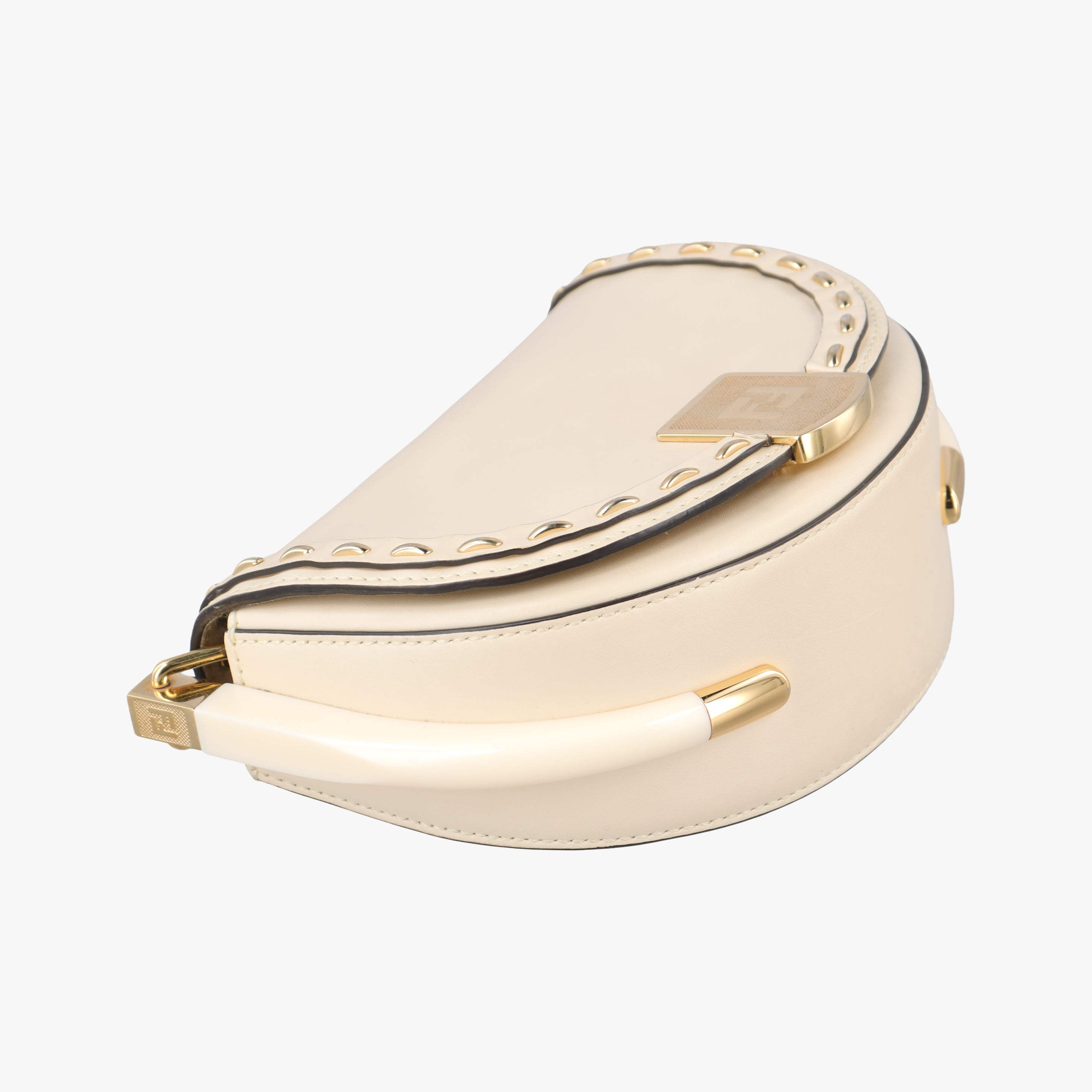 Pre-owned Fendi Moonlight Beige Leather 8BT346 shoulderbag | stylenewstar